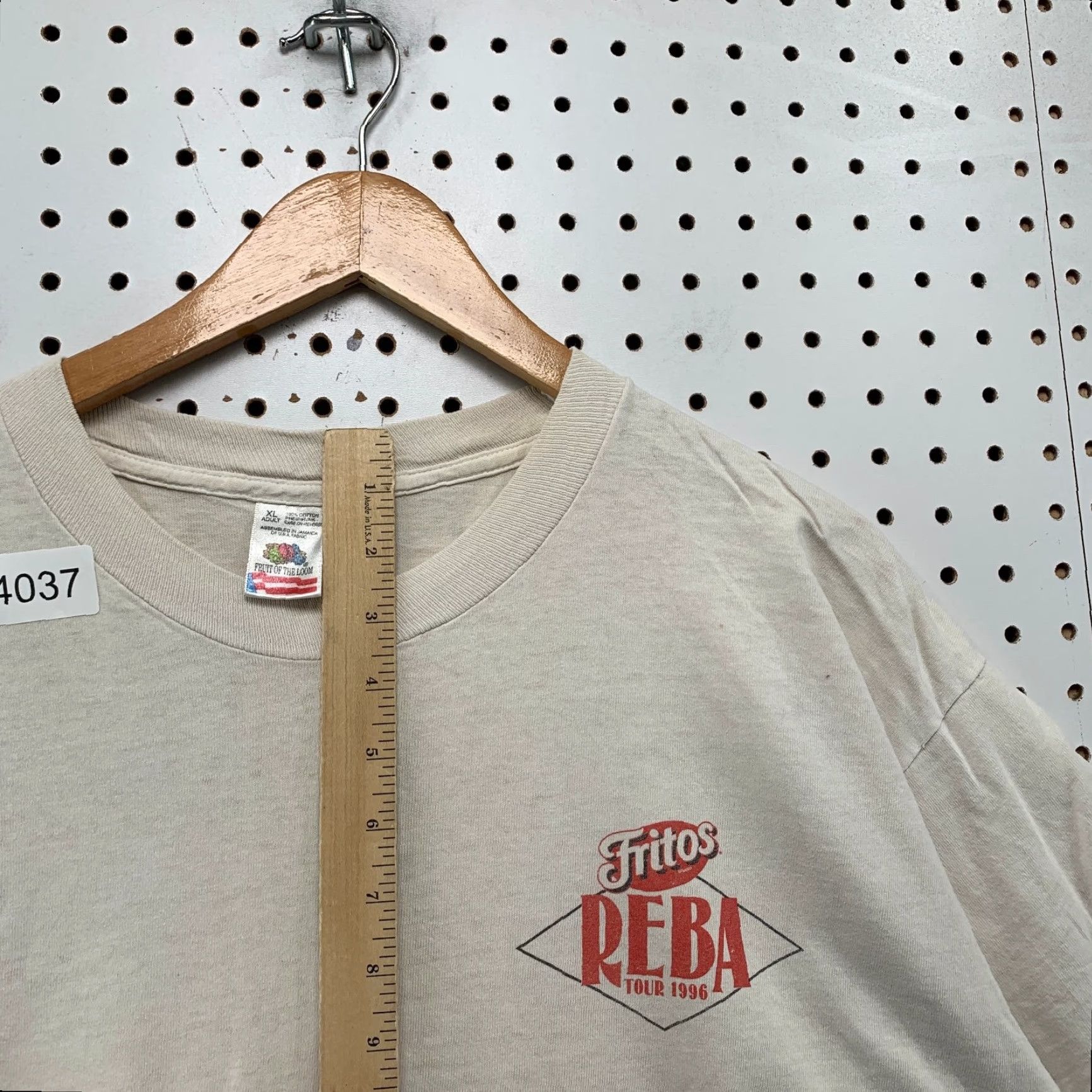 Fruit Of The Loom VTG Reba Tour 1996 Shirt Mens XL Beige Cotton Crew Neck 90s Music USA Fritos Promo Size US XL / EU 56 / 4 - 6 Thumbnail