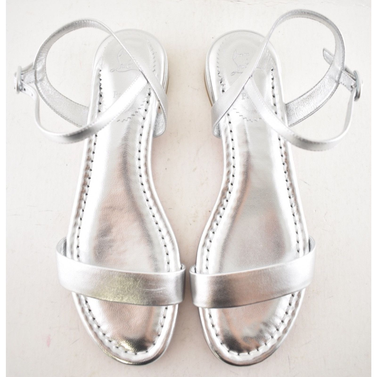 Christian Louboutin Christian Louboutin Sweet Jane Sandal Flat Silver 40.5 Size US 10.5 / IT 40.5 - 7 Thumbnail