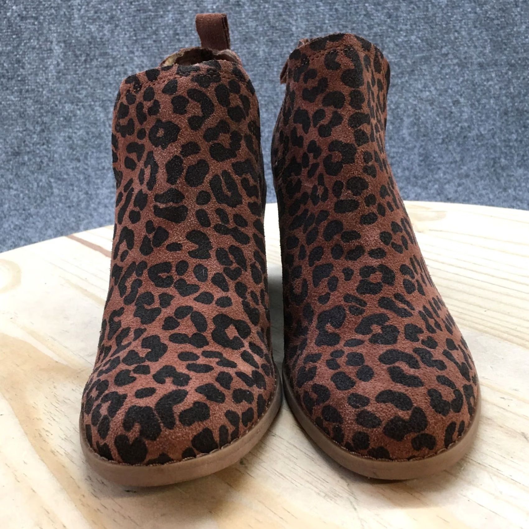 Toms Toms Boots Womens 6.5 Kallie Bootie Brown Leopard Print Ankle Top Wedge 10017538 Size M / US 6-8 / IT 42-44 - 5 Thumbnail