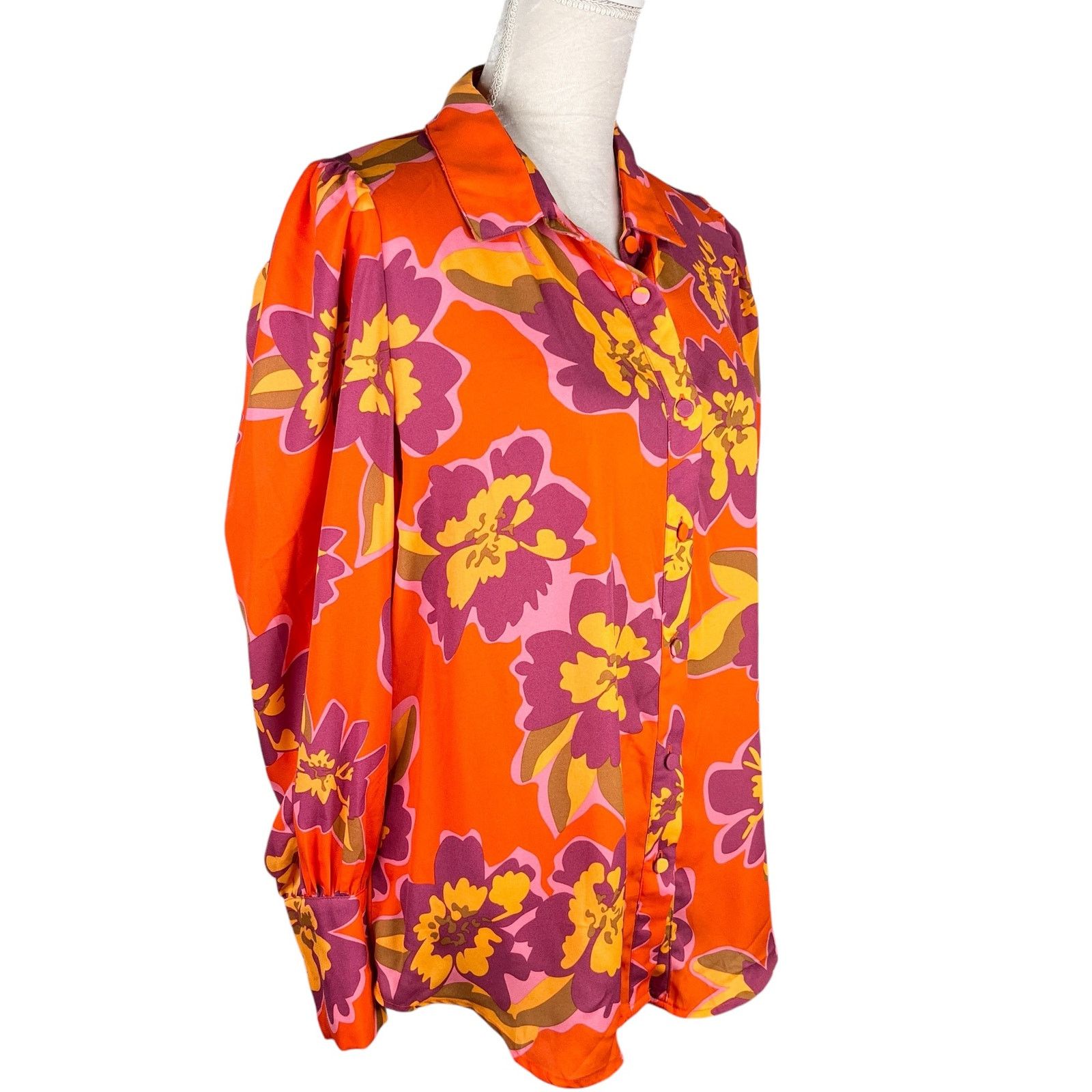Other BTFBM Retro Button Down L Shirt Top Bright Colors Size L / US 10 / IT 46 - 11 Thumbnail
