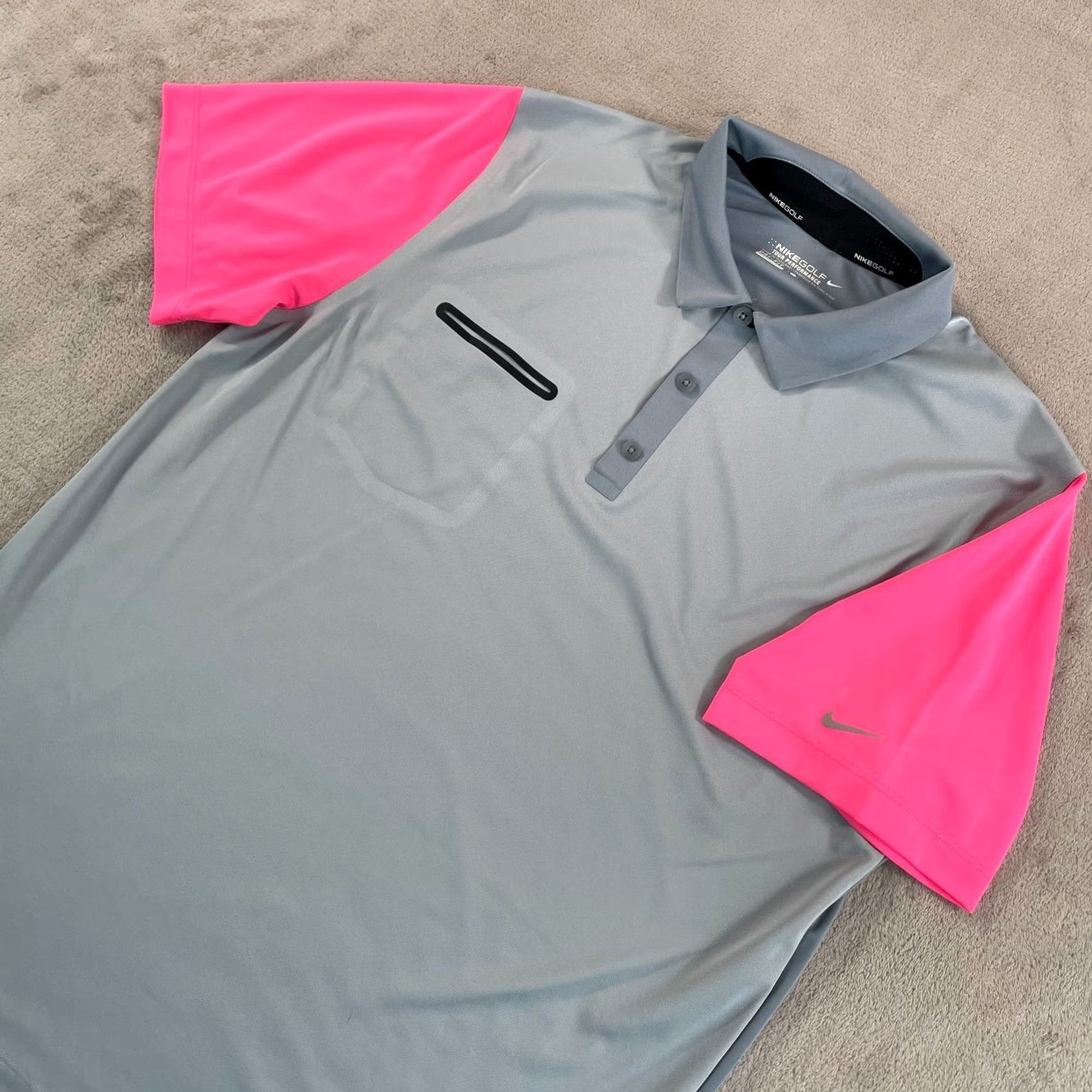 Nike Nike Golf Polo Shirt Men L Gray Pink Dri-Fit Tour Performance Innovation I Nike Golf Polo Shirt Men L Gray Pink Dri-Fit NWOT Size US L / EU 52-54 / 3 - 2 Thumbnail