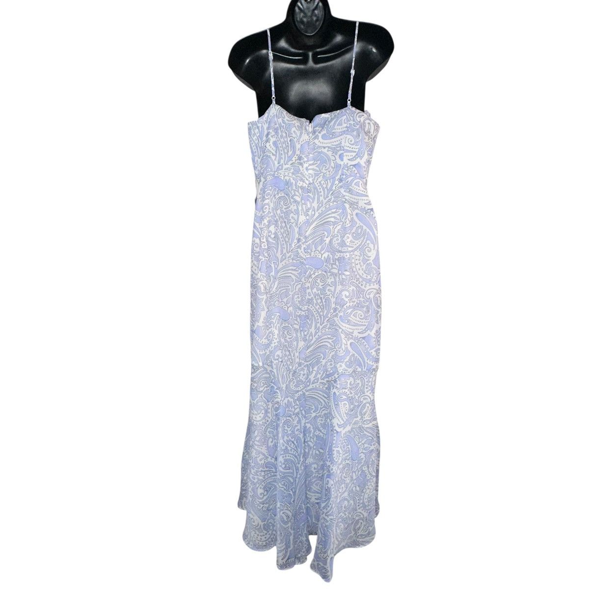Express Express blue paisley ruffled faux wrap high low hem dress Size S / US 4 / IT 40 - 2 Thumbnail