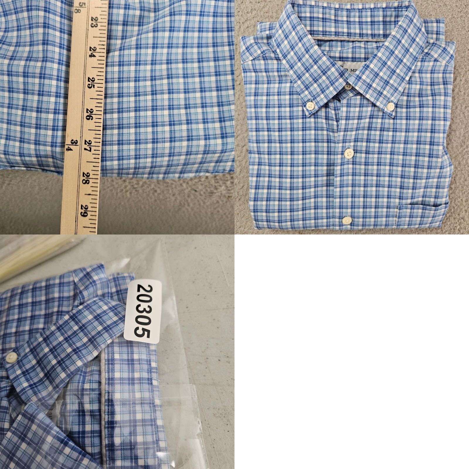 Peter Millar Peter Millar Shirt Mens Small Crown Lite Sport Blue Check Wilson Cotton Stretch Size US S / EU 44-46 / 1 - 8 Thumbnail