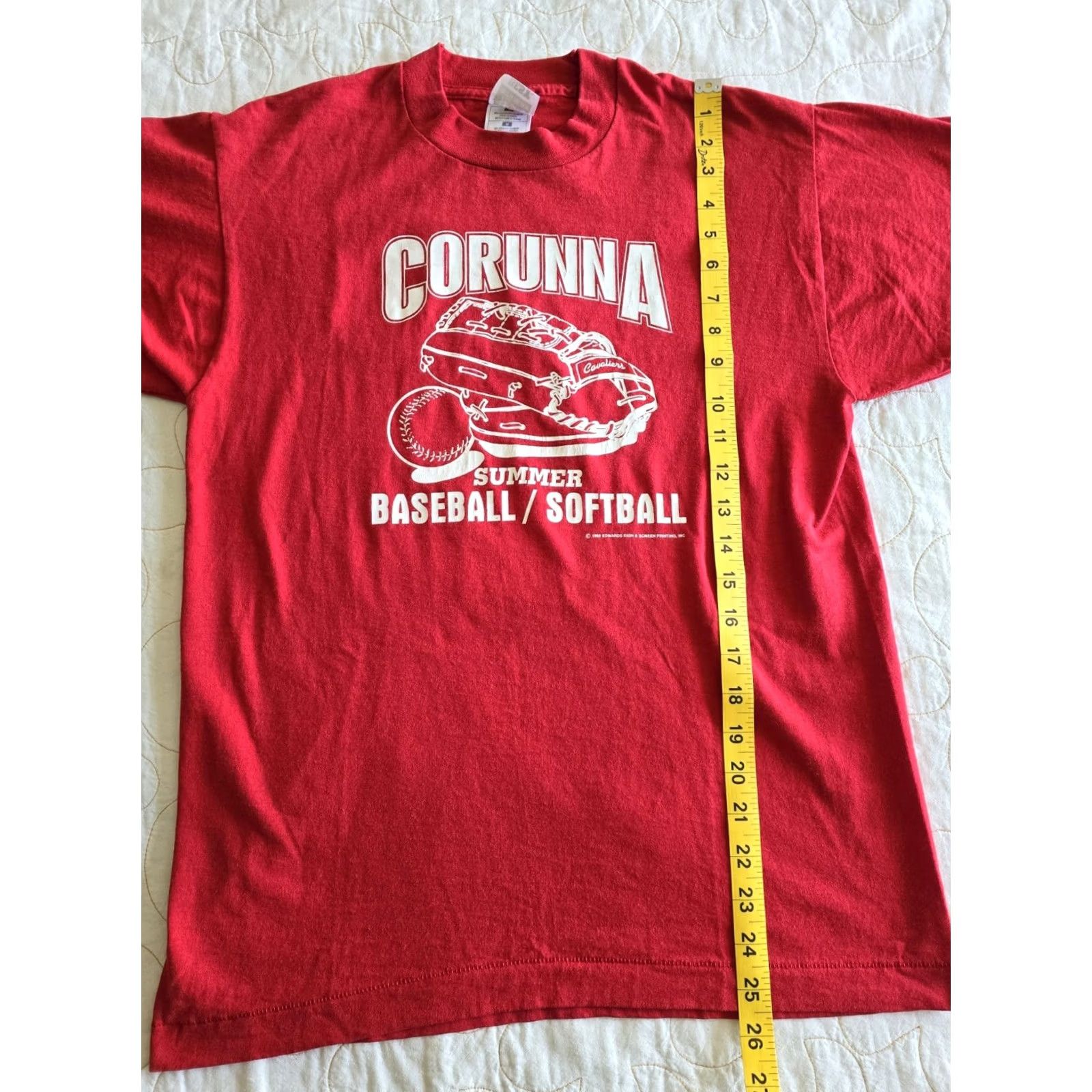 Fruit Of The Loom VINTAGE 90s Red Softball Baseball Single Stitch Tshirt Adult Medium Sports Tee Fruit of the Loom Unisex Graphic Tee Size US M / EU 48-50 / 2 - 7 Thumbnail