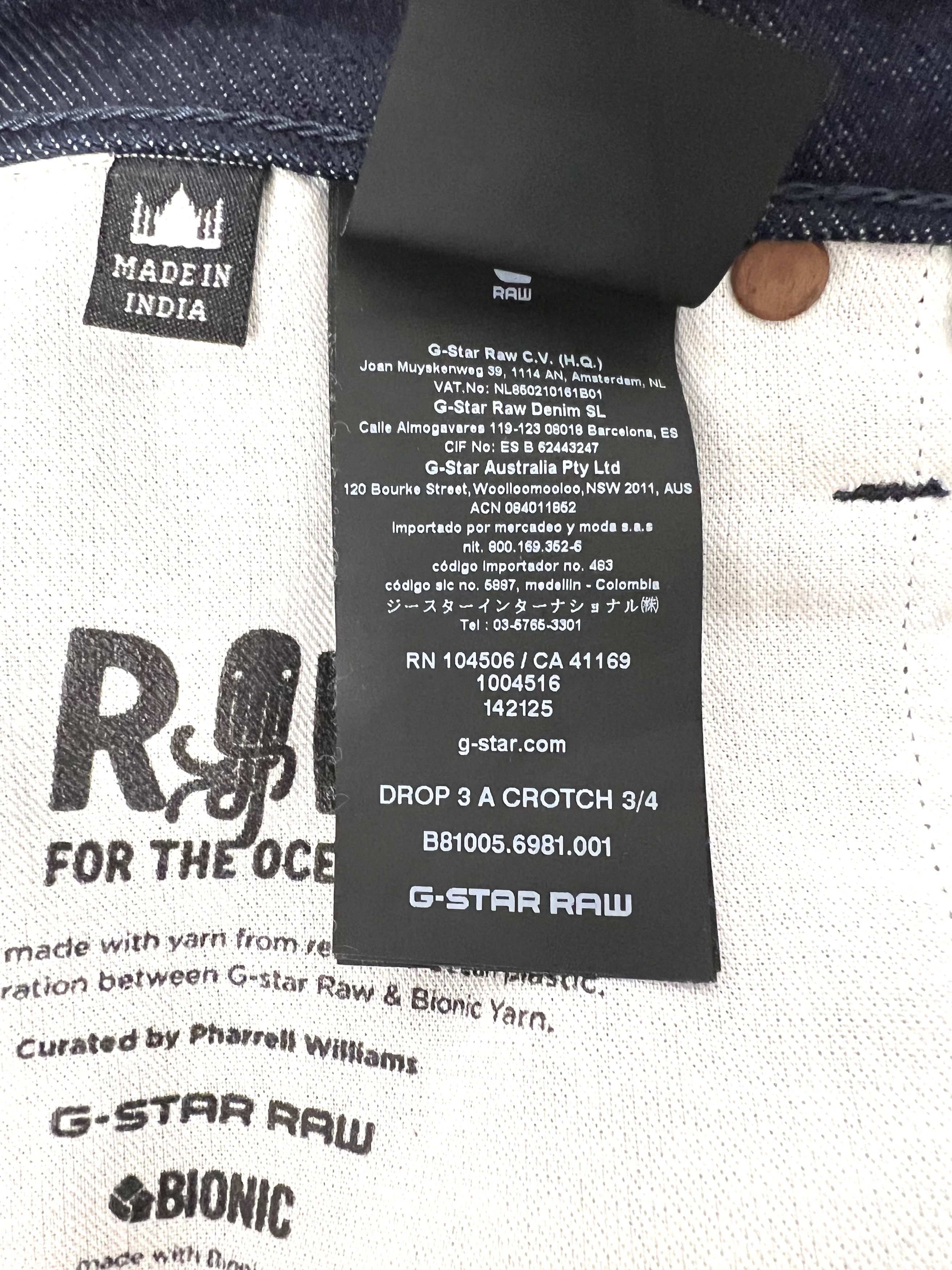 G-Star × Pharrell NEW, G-STAR ORIGINALS RAW LOW CROTCH DENIM SHORTS Size US 30 / EU 46 - 22 Thumbnail