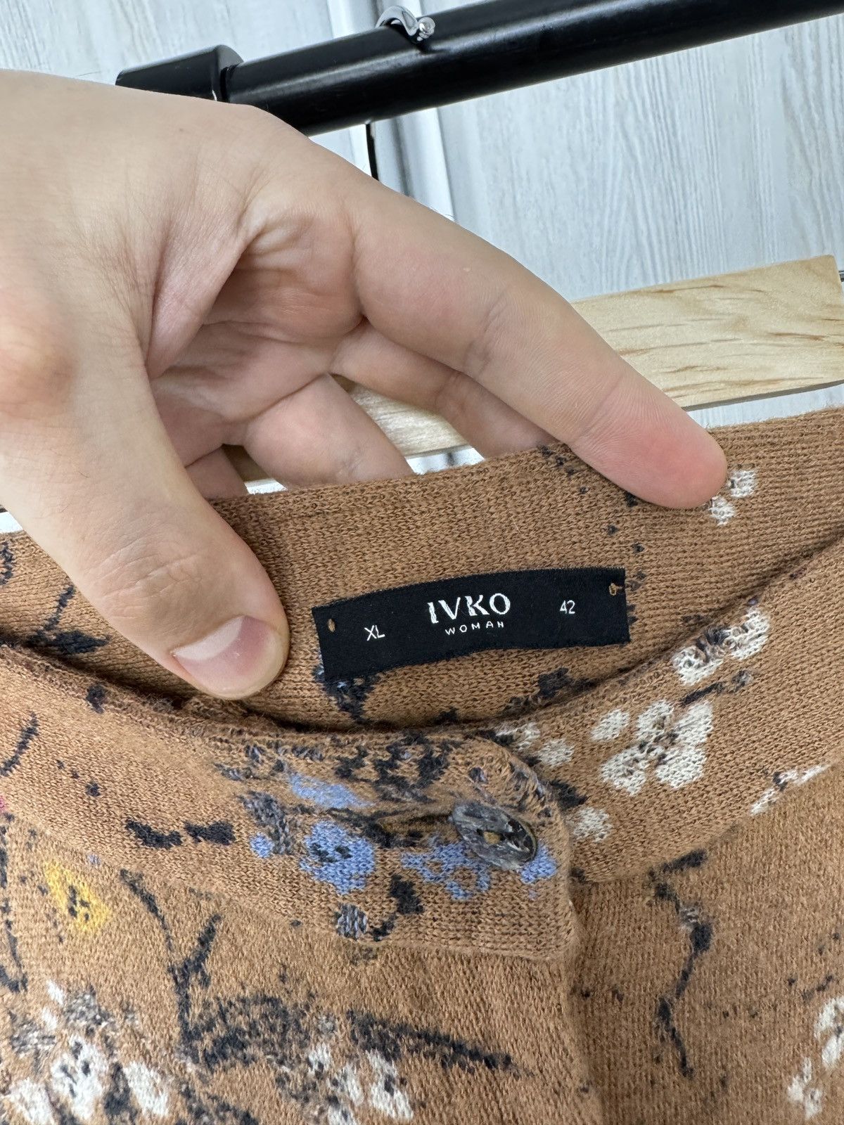 Other Ivko Wool beige brown floral flower pattern pants trousers Size 32" / US 10 / IT 46 - 13 Thumbnail