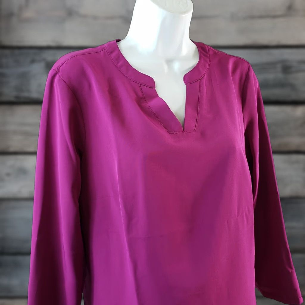 Lands' End Lands' End Outfitters Womens Popover Top Sz 6 Solid Purple Long Sleeve Blouse Ladies Regular XS-Plus? Size M / US 6-8 / IT 42-44 - 1 Thumbnail