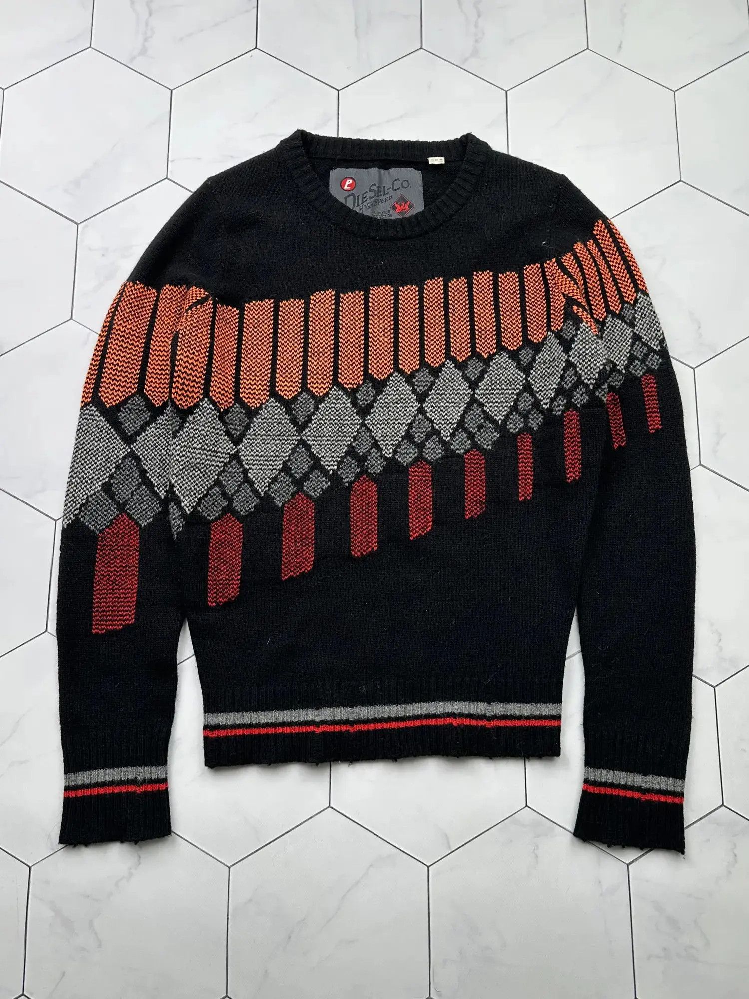 Diesel Diesel Vintage Distressed Wool Sweater (B212) Size M / US 6-8 / IT 42-44 - 1 Thumbnail