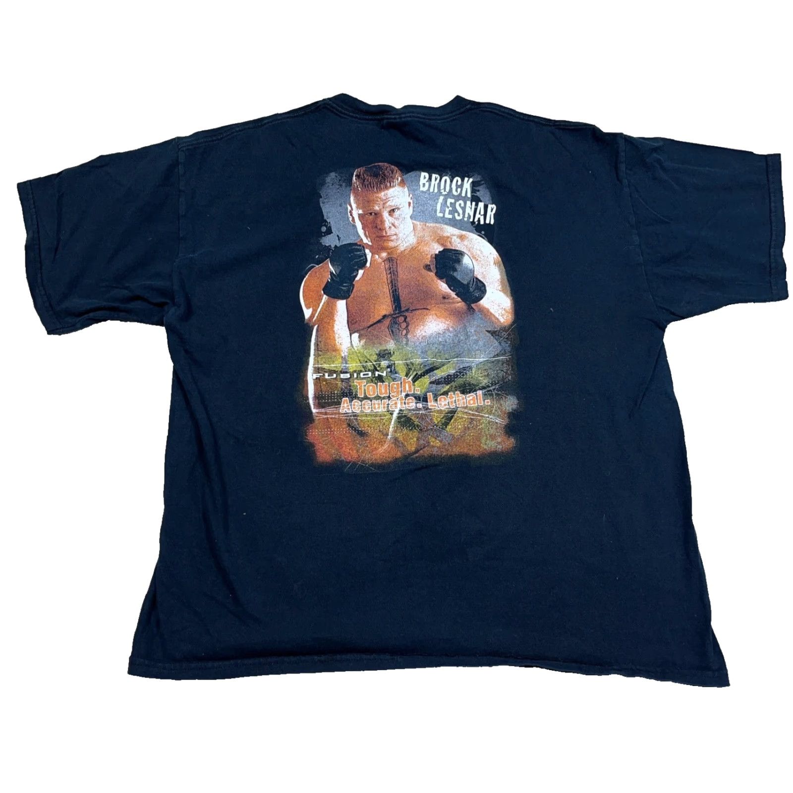 Gildan VINTAGE Brock Lesnar Shirt Men XL Black Tee Fusion Ammo MMA Wrestling Adult Y2K Size US XL / EU 56 / 4 - 2 Thumbnail