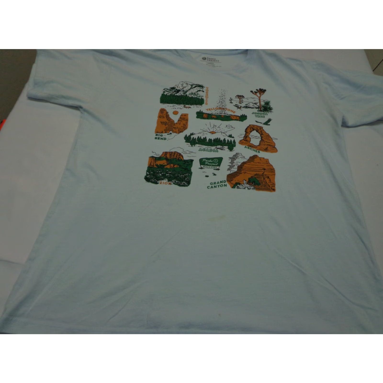Parks Project Parks Project Welcome National Parks Light Blue T Shirt Size Large Mens Reg Regular Cotton Graphic Print Short Sleeve Crew Neck Size US L / EU 52-54 / 3 - 4 Thumbnail