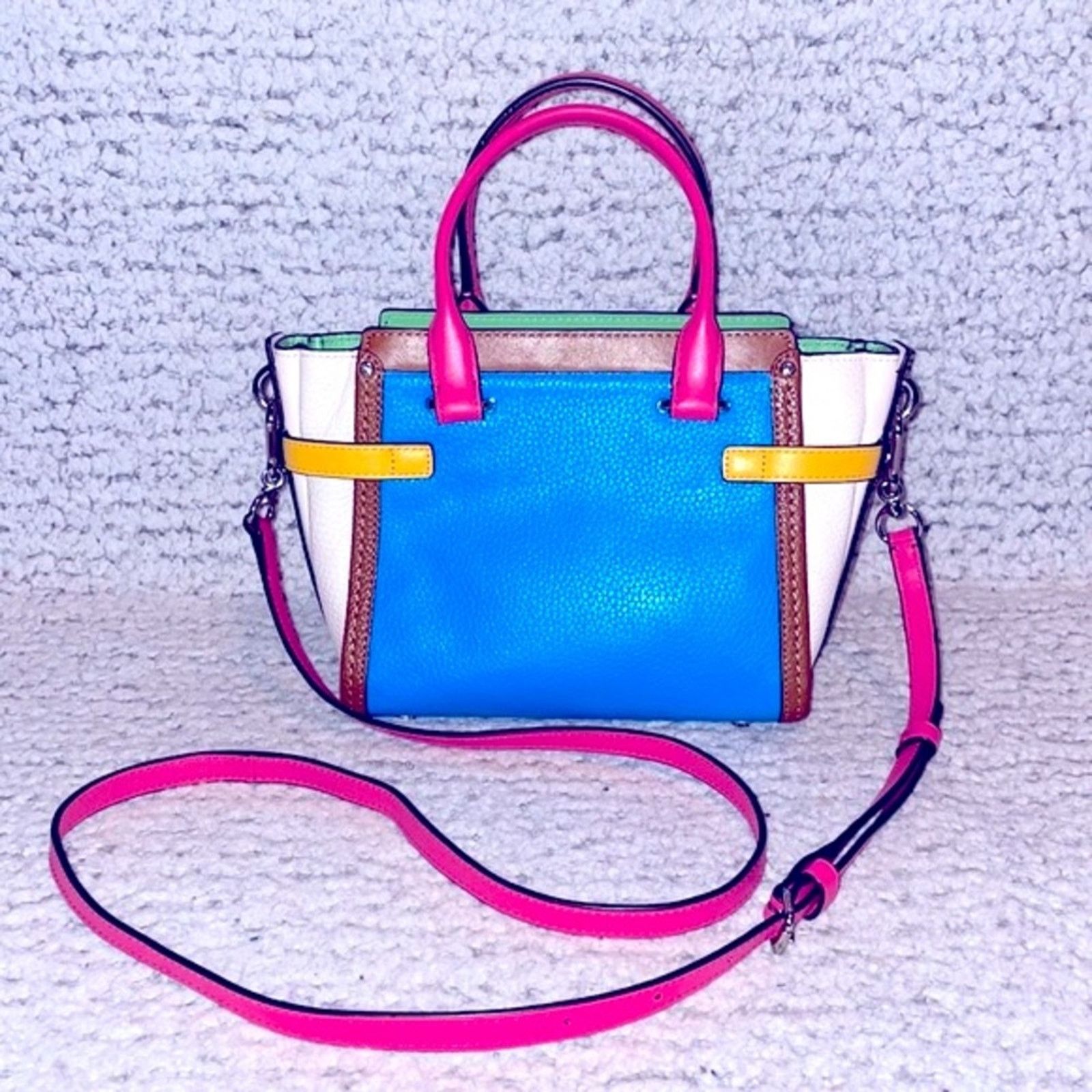Coach Coach Swagger 21 Rainbow Colorblock Satchel Crossbody Size ONE SIZE - 8 Thumbnail