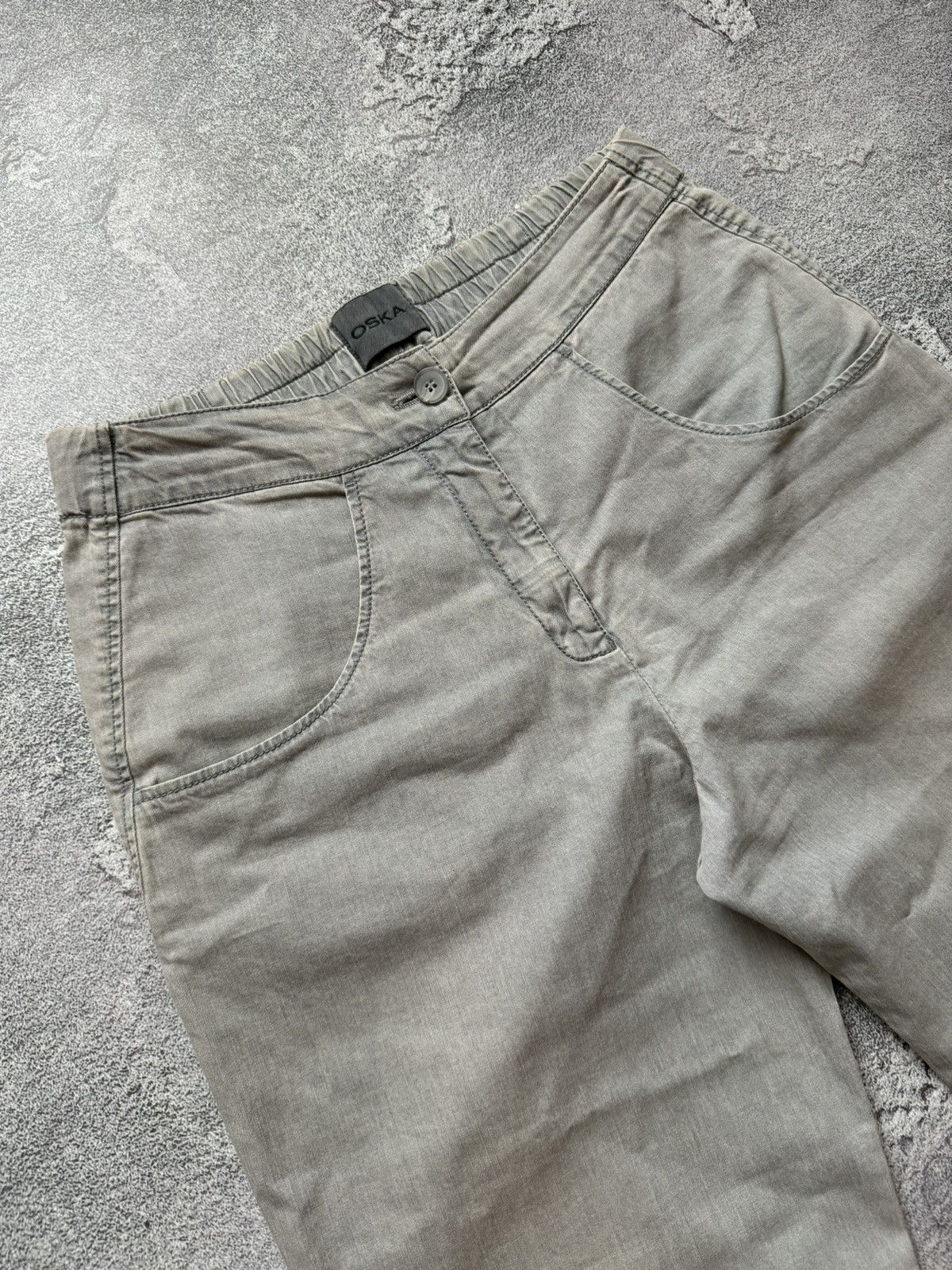 Vintage Oska 1size gray Wmns pant trouser chino relaxed faded Size 26" / US 2 / IT 38 - 3 Thumbnail