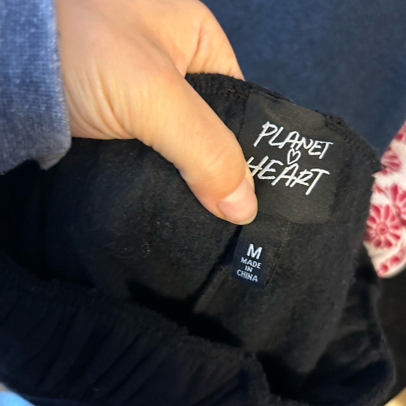Other Planet Heart Black Foldover Wide Leg Sweatpants Size 30" / US 8 / IT 44 - 4 Thumbnail