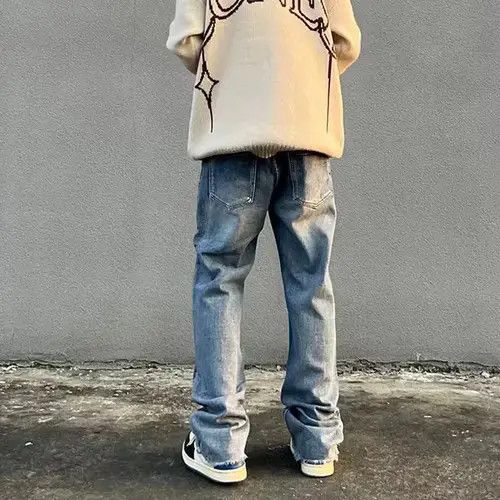 Jean Embroidery Casual Denim Pants Men Size US 27 - 2 Thumbnail