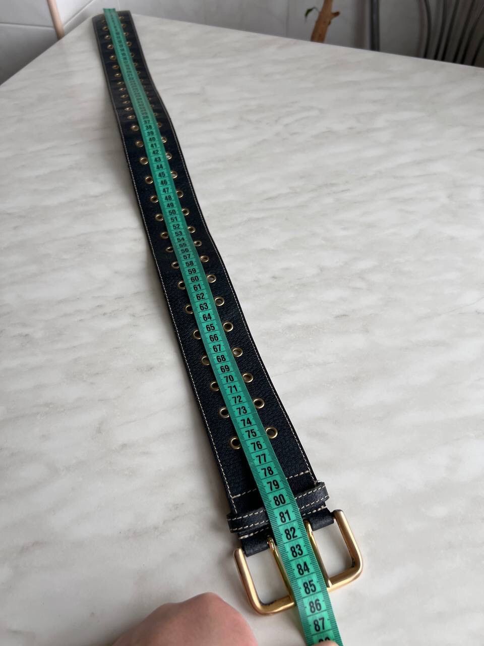 Max Mara × Vintage Max Mara Vintage Black Leather Big Belt Italian Punk Rock Size ONE SIZE - 11 Thumbnail