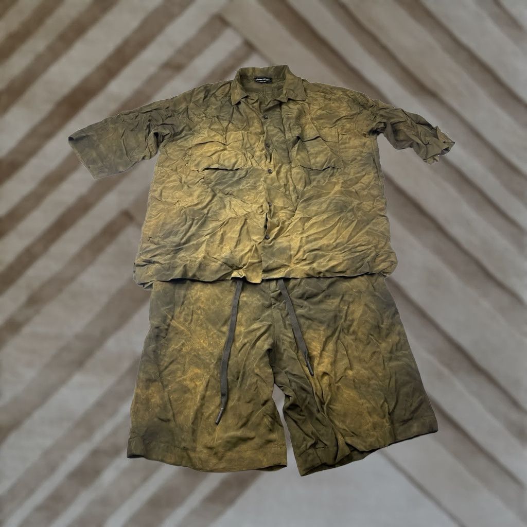 Vintage Andrea Ya’aqov Italy Mens Large 2 Piece Set Shirt Shorts Brown Short Sleeve Button Size US L / EU 52-54 / 3 - 1 Thumbnail