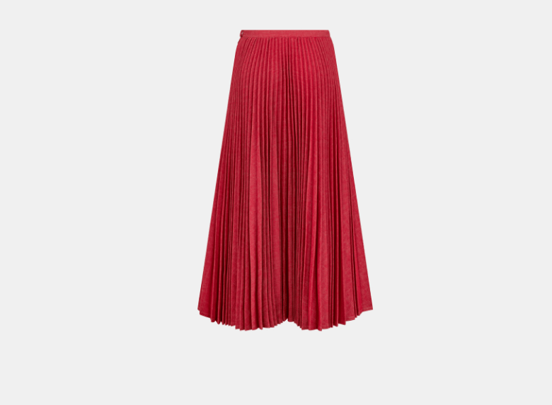 Dior o1w1db10326 512J04 Mid-Length Skirt in Bright Red Size 27" / US 4 / IT 40 - 2 Thumbnail