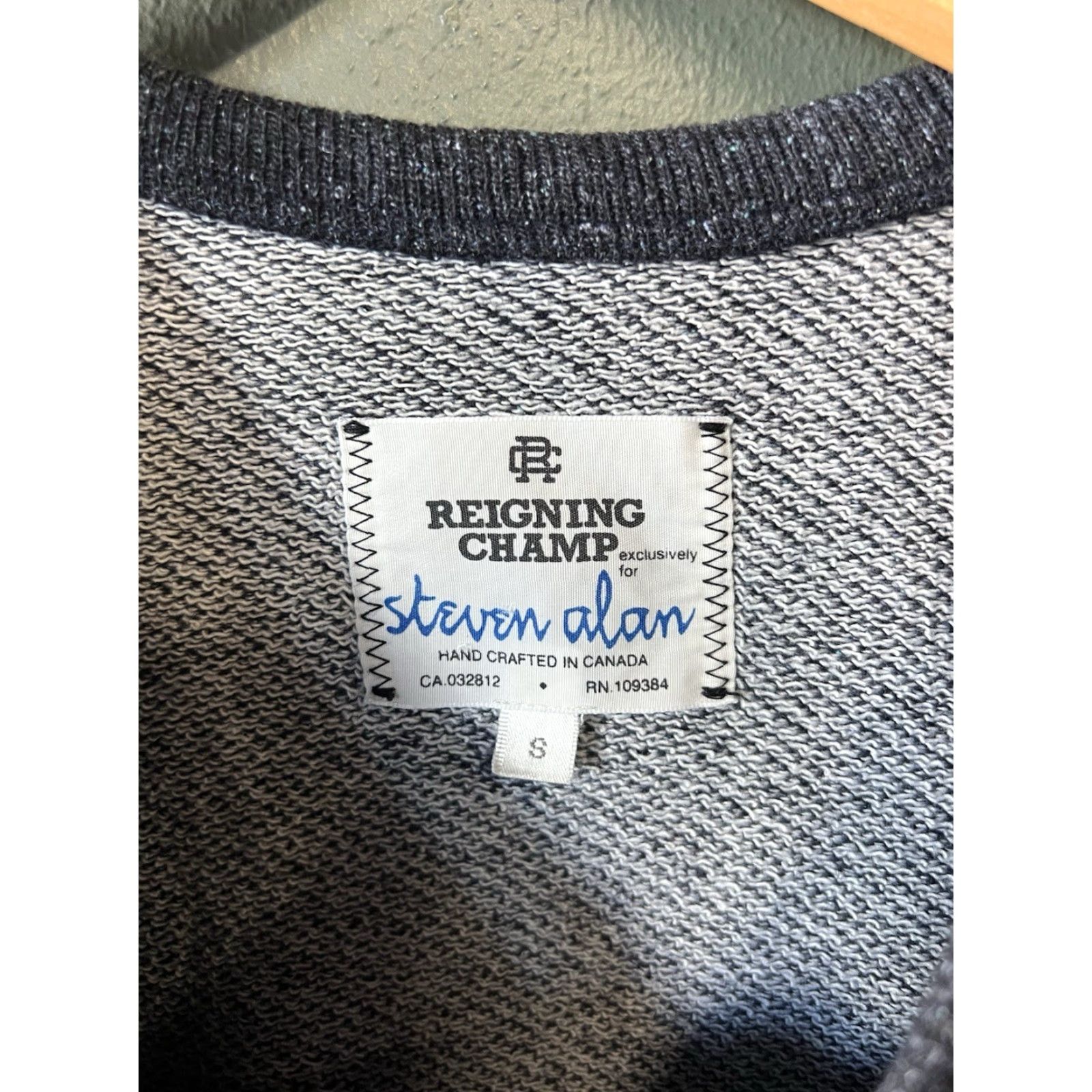 Reigning Champ Reigning Champ Sweater Mens L Pullover Wool Cotton Blend Blue Crew Neck Long Sleeve Knit Logo Classic Vintage: No Size US L / EU 52-54 / 3 - 3 Thumbnail