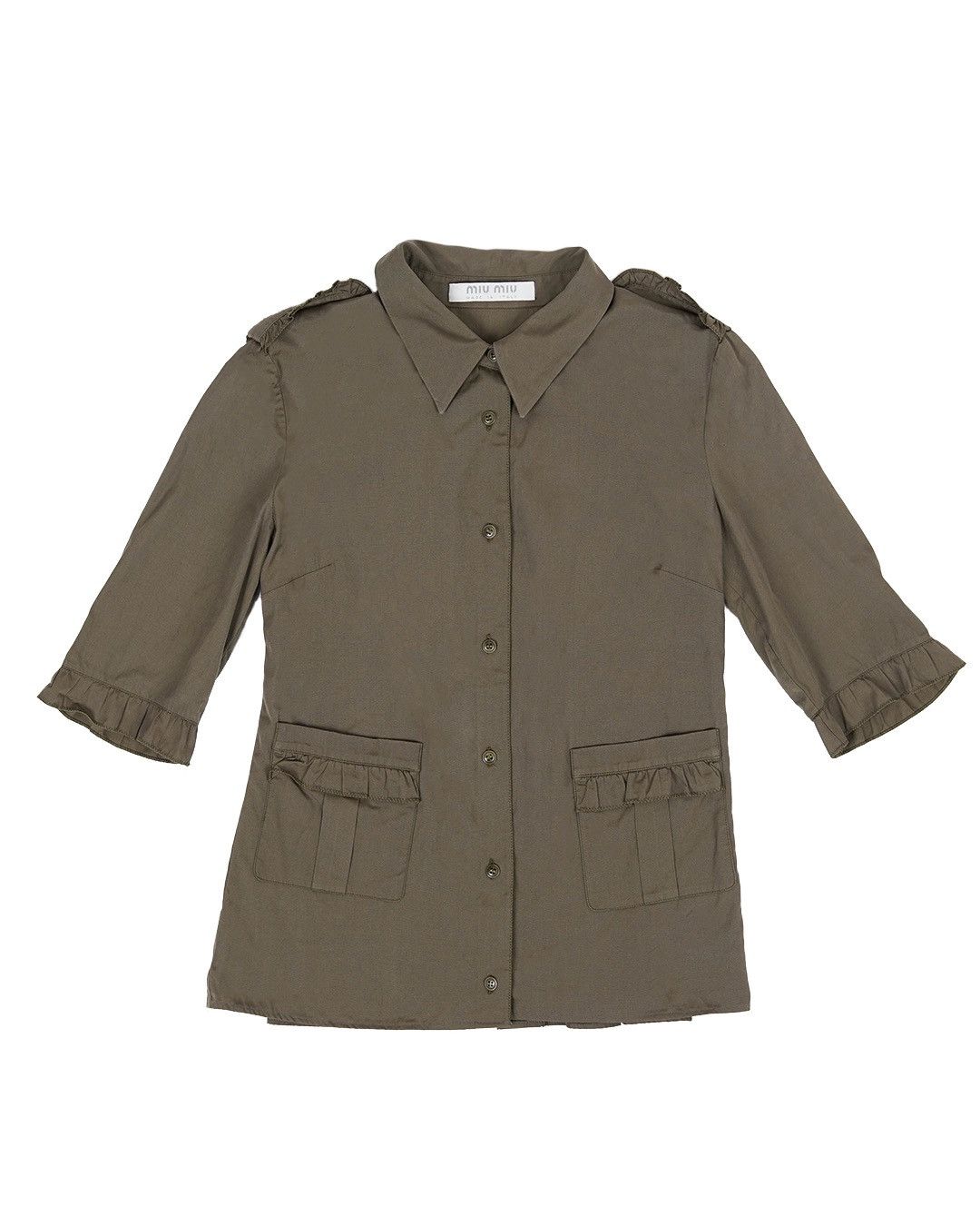 Miu Miu Miu Miu S/S1999 Ruffle Pleated Back Shirt Size M / US 6-8 / IT 42-44 - 1 Thumbnail