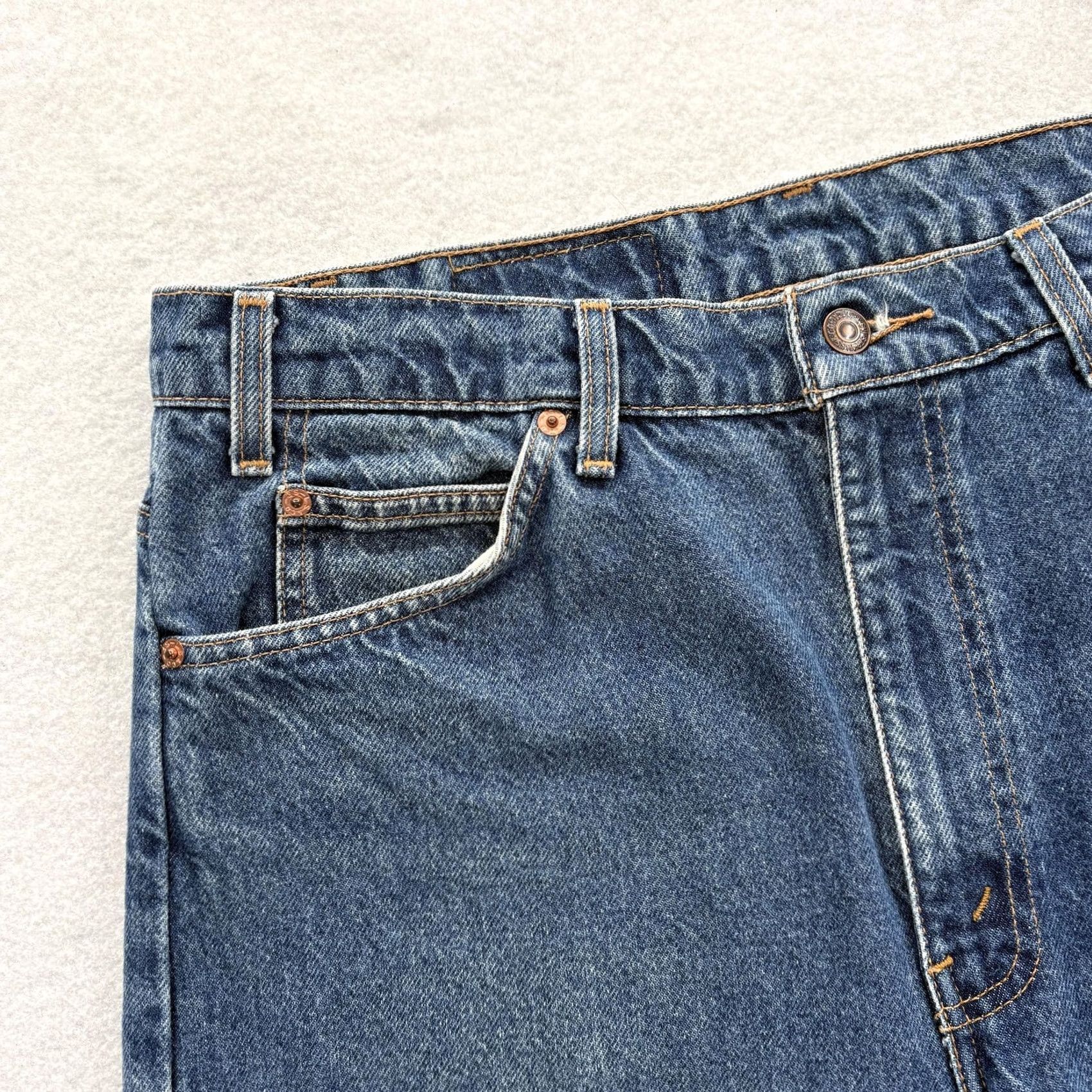 Levi's VINTAGE Levi's 505 Jeans Mens 36x28 Blue Regular Straight Denim Orange Tab 1995 Size US 36 / EU 52 - 3 Thumbnail