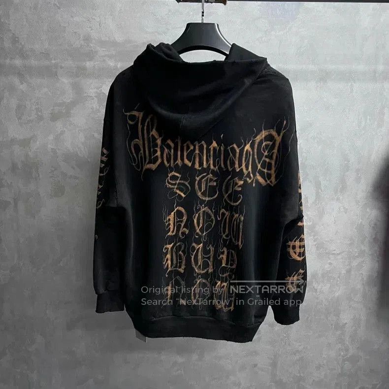 Balenciaga Balenciaga Black Graphic Zip Sweatshirt. Size US M / EU 48-50 / 2 - 2 Thumbnail