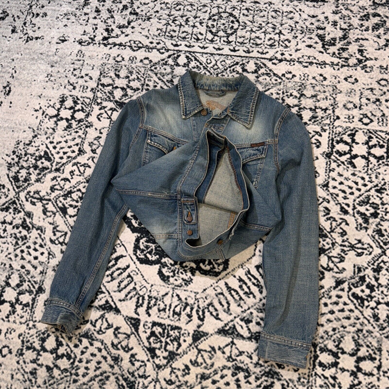 Nudie Jeans × Vintage Vintage Nudie Jeans Blue Cotton Denim Trucker Jacket Size S Size US S / EU 44-46 / 1 - 11 Thumbnail