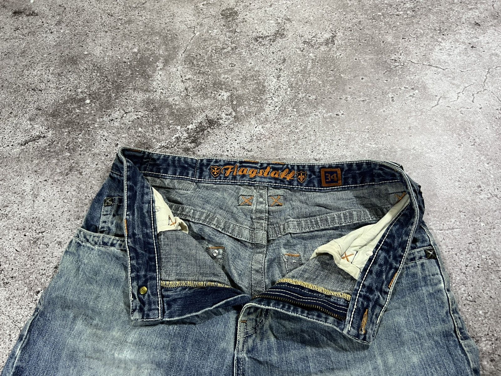 Flagstuff Vintage Choppers Style Y2K distressed faded pants Denim Size US 34 / EU 50 - 8 Thumbnail