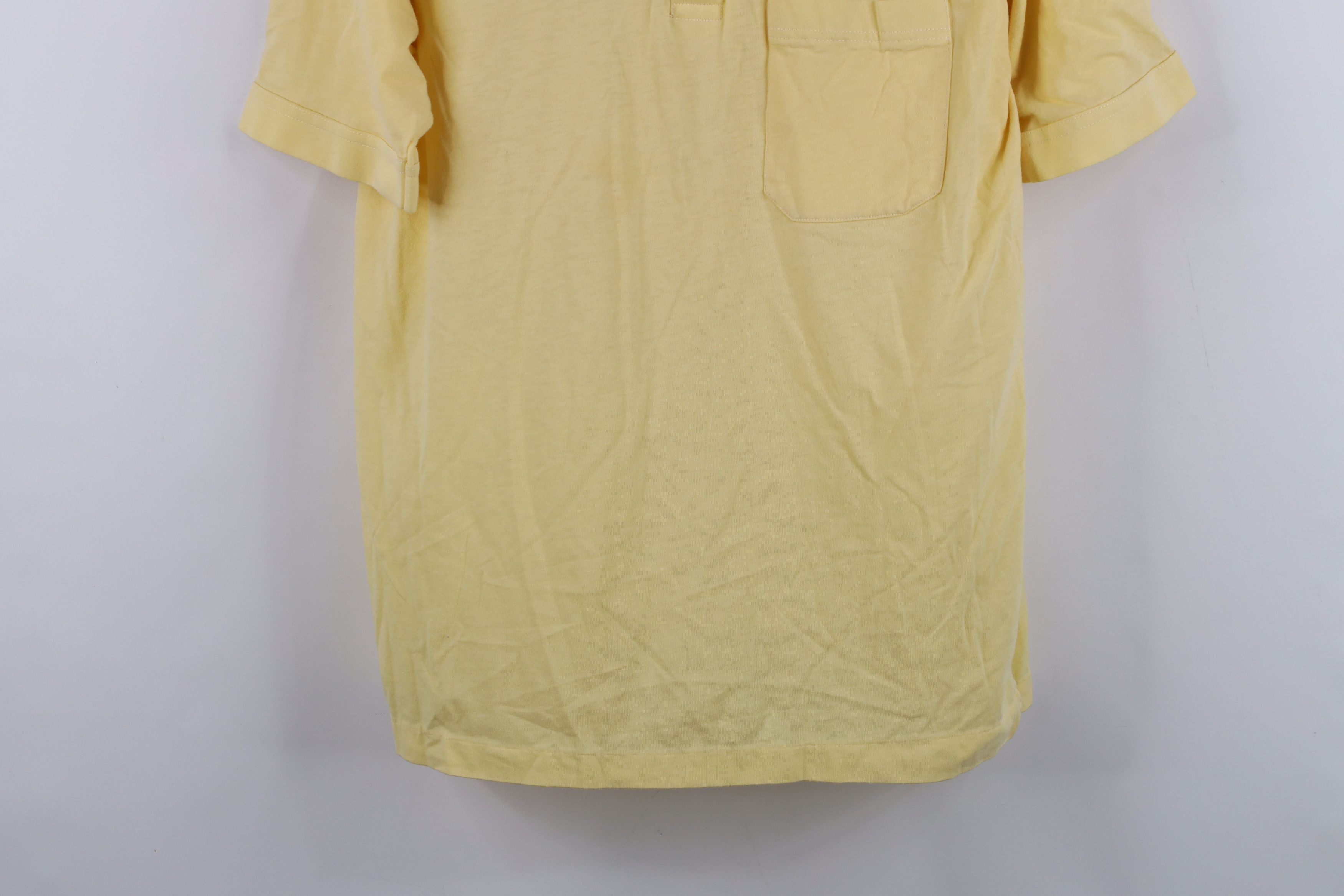 Vintage Vintage 70s Streetwear Blank Knit Collared Polo Shirt Yellow Size US L / EU 52-54 / 3 - 3 Thumbnail