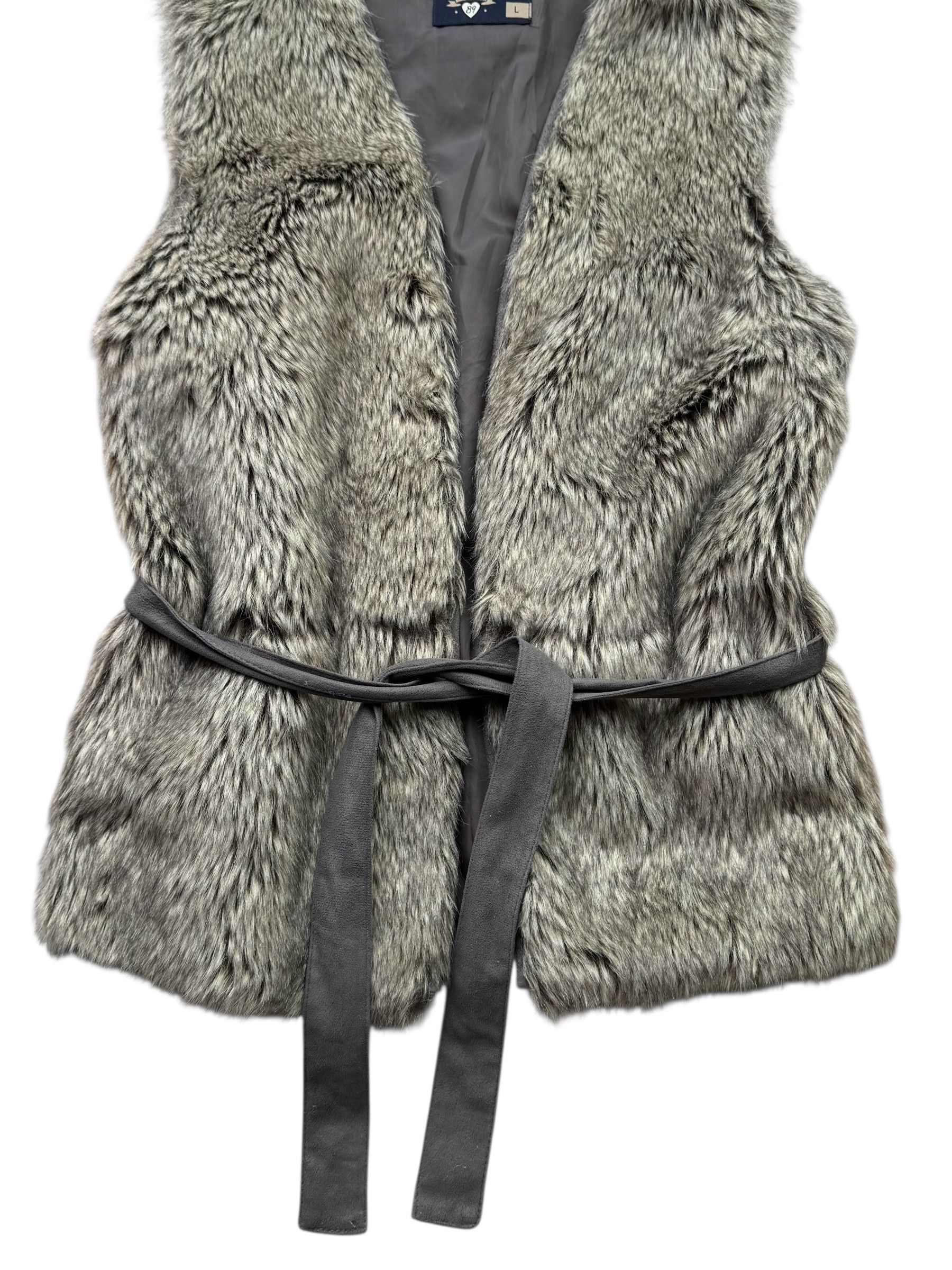 Vintage Y2K Faux Fur Vest (V50) Size L / US 10 / IT 46 - 3 Thumbnail