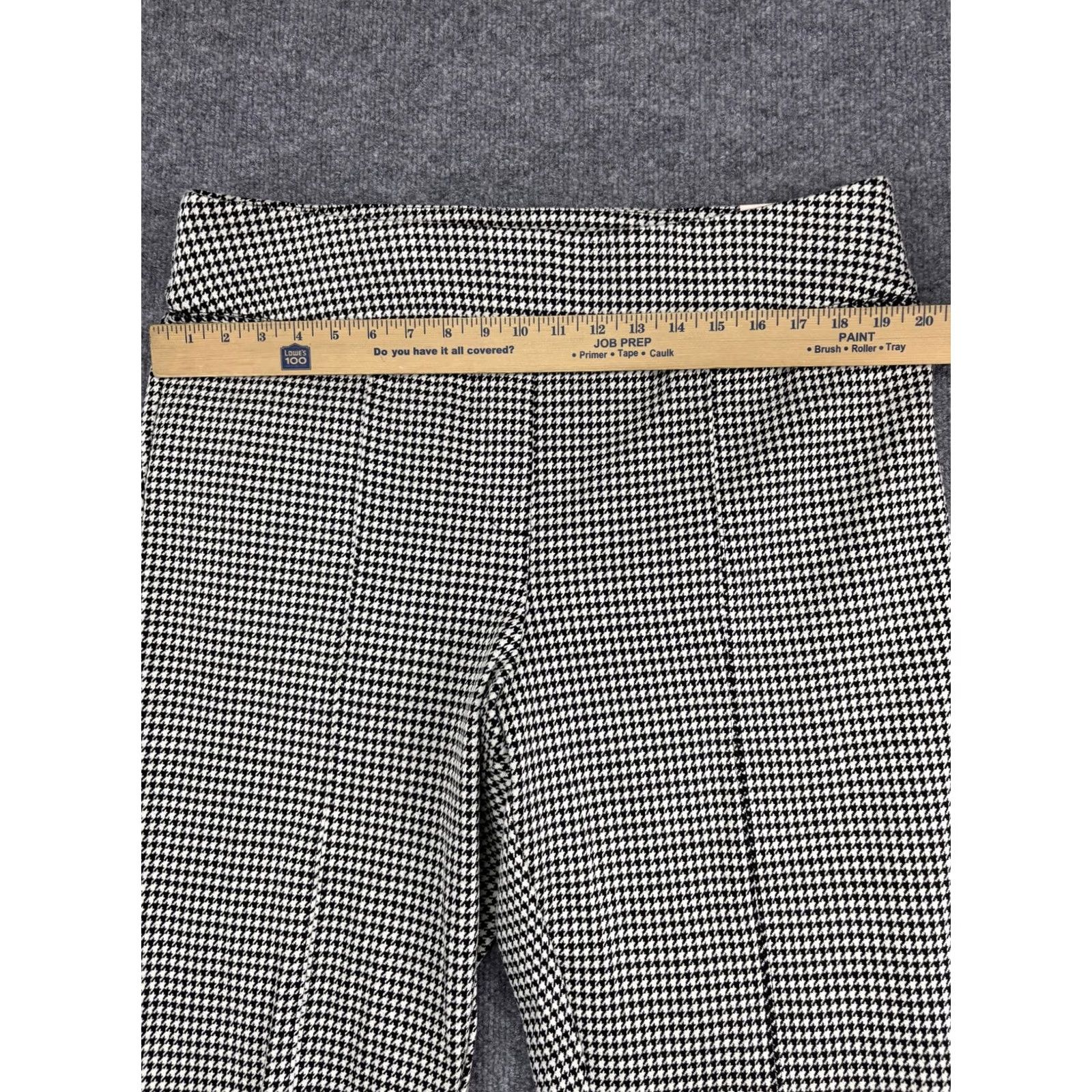 Vintage Lane Bryant Pants Womens 18 Black White Houndstooth Ponte Straight Mid Rise Pull On Size 40" / US 18 - 3 Thumbnail