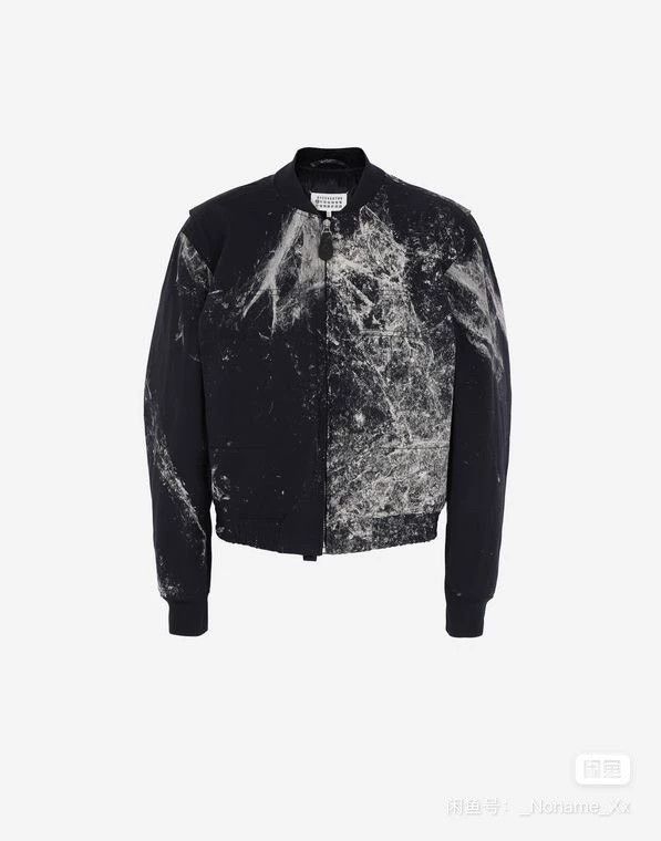Maison Margiela Maison Margiela Ink-splashed dark blue zipper jacket 2501-N Size US M / EU 48-50 / 2 - 9 Thumbnail