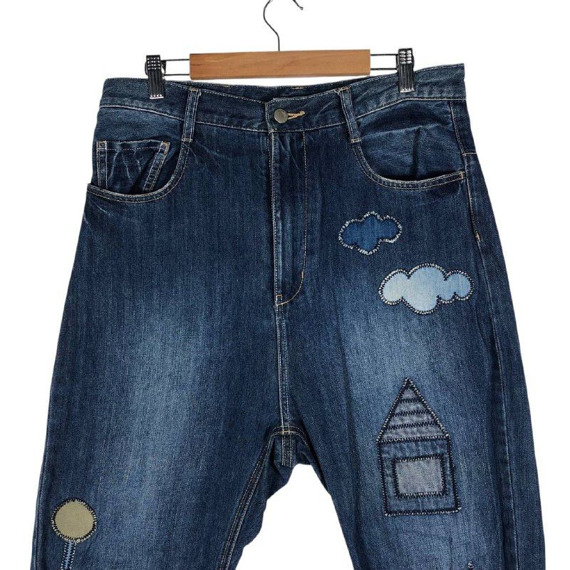 Ne-Net Ne-Net by Issey Miyake Patchwork Art Denim Jeans Size 32" / US 10 / IT 46 - 2 Thumbnail