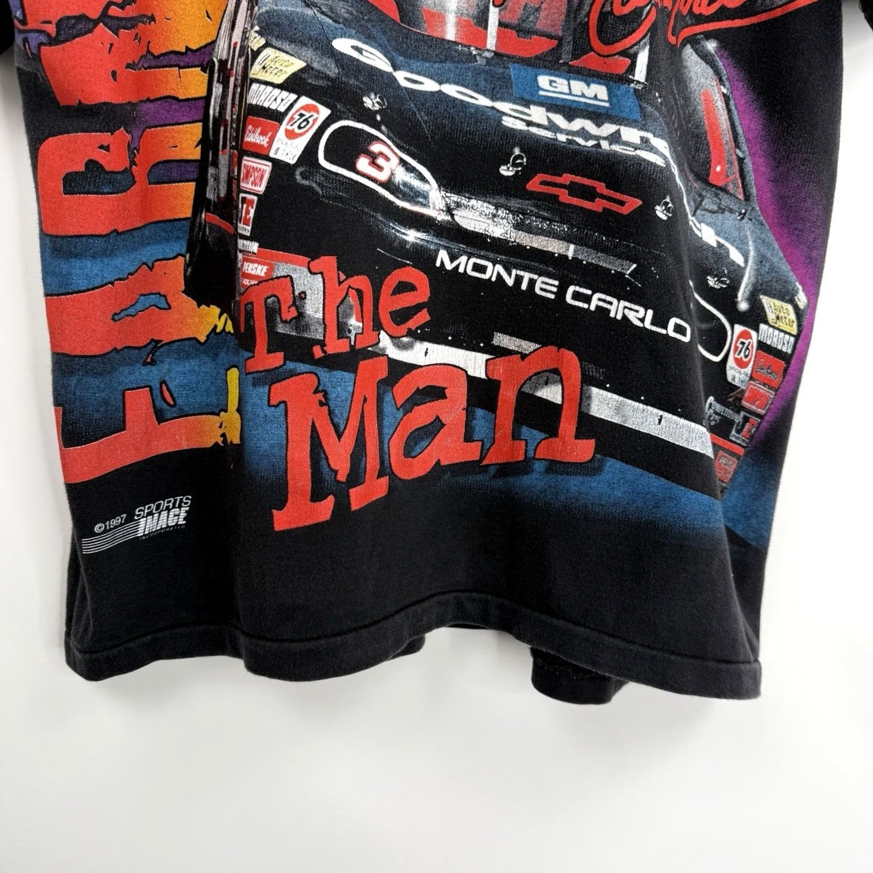 Vintage VINTAGE Dale Earnhardt T-shirt L Men Black Graphic Print 90s Cars Sports Crew Neck Short Sleeve Pattern AOP Printed Size US L / EU 52-54 / 3 - 6 Thumbnail