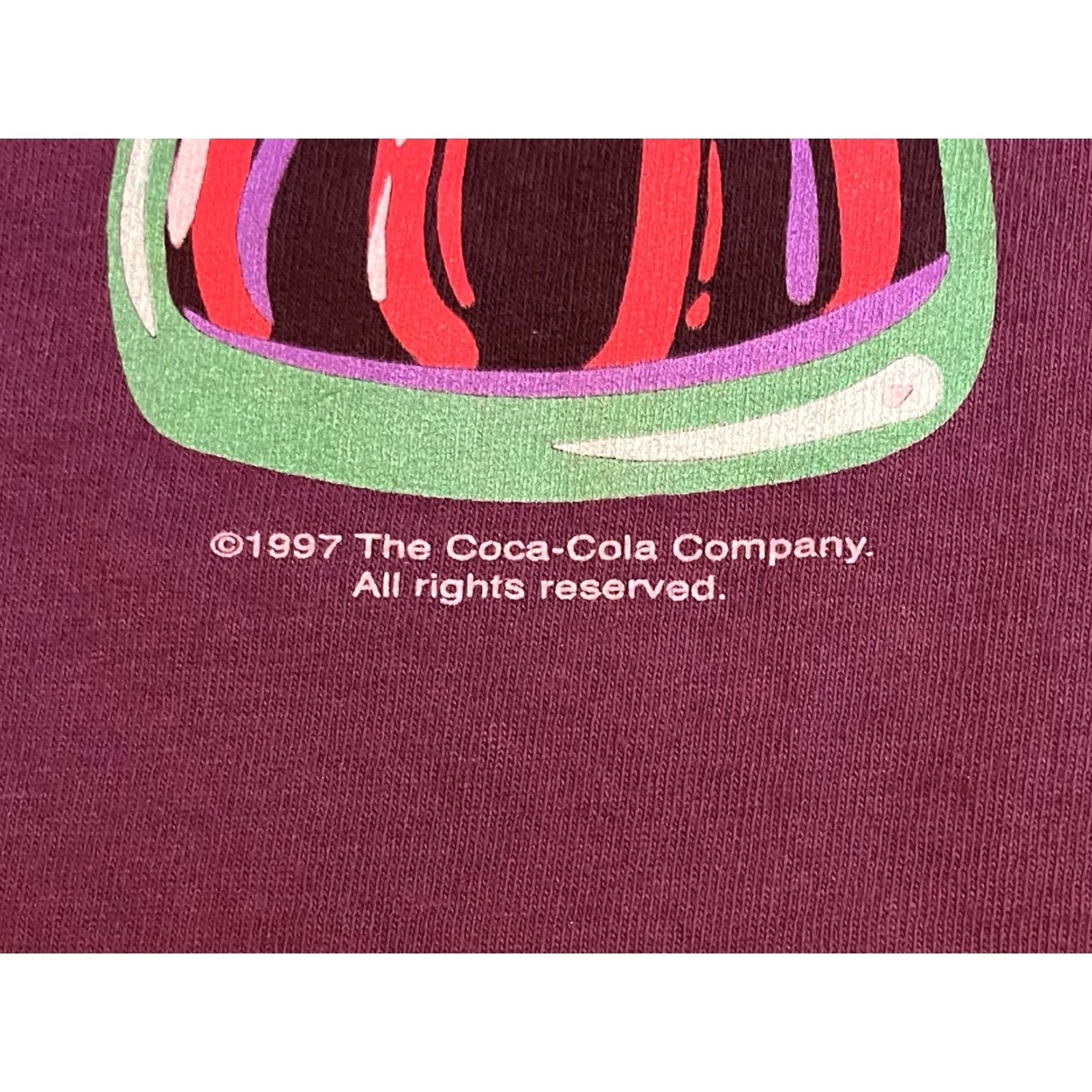 Vintage VINTAGE Coca Cola Shirt Coca Cola Logo Graphic Print 90s Men’s XL Purple White Crew Neck Short Sleeve T-Shirt Size US XL / EU 56 / 4 - 4 Thumbnail