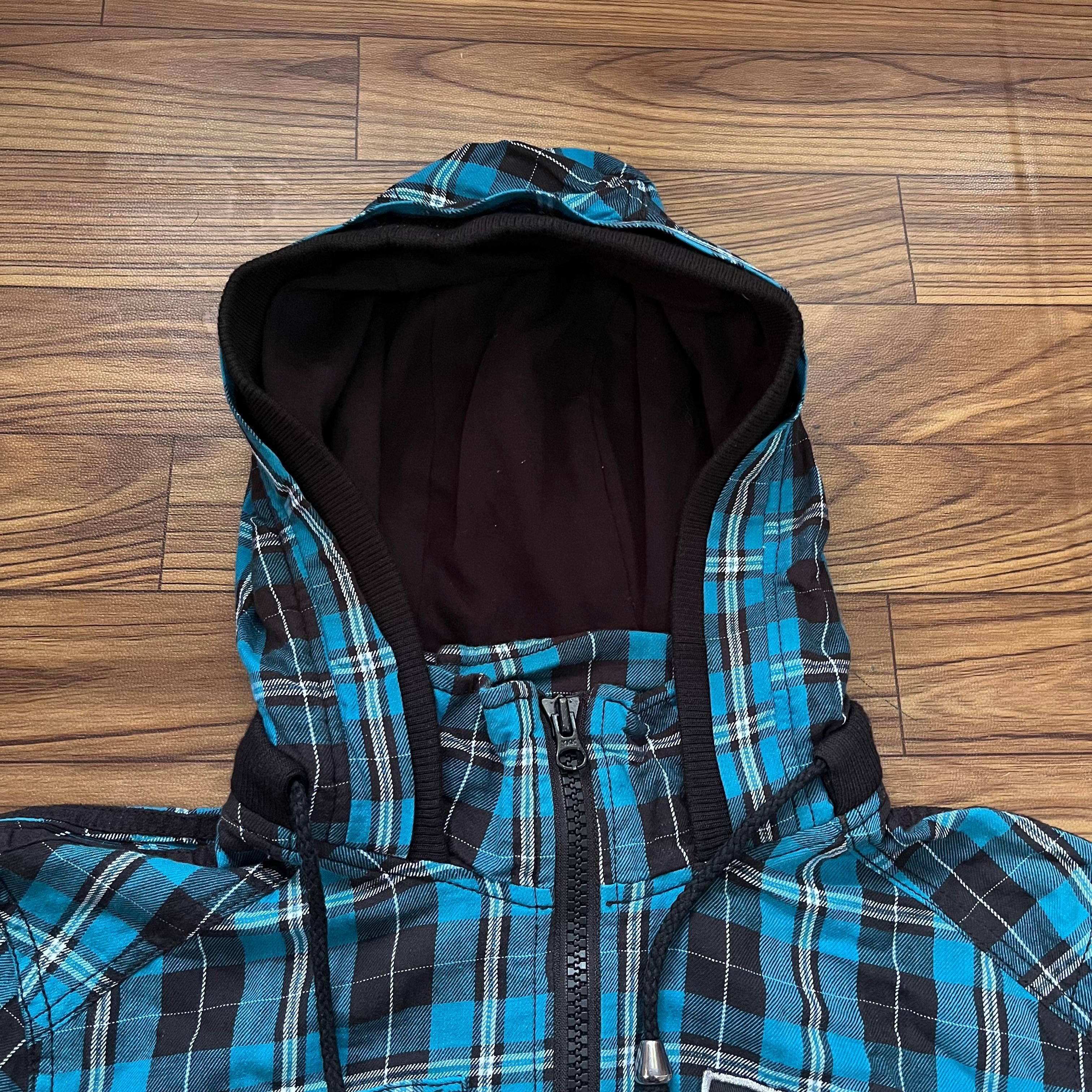 Beauty Beast Y2K Cornflake Ifsixwasnine Plaid Short Sleeve Hoodie Size US L / EU 52-54 / 3 - 4 Thumbnail