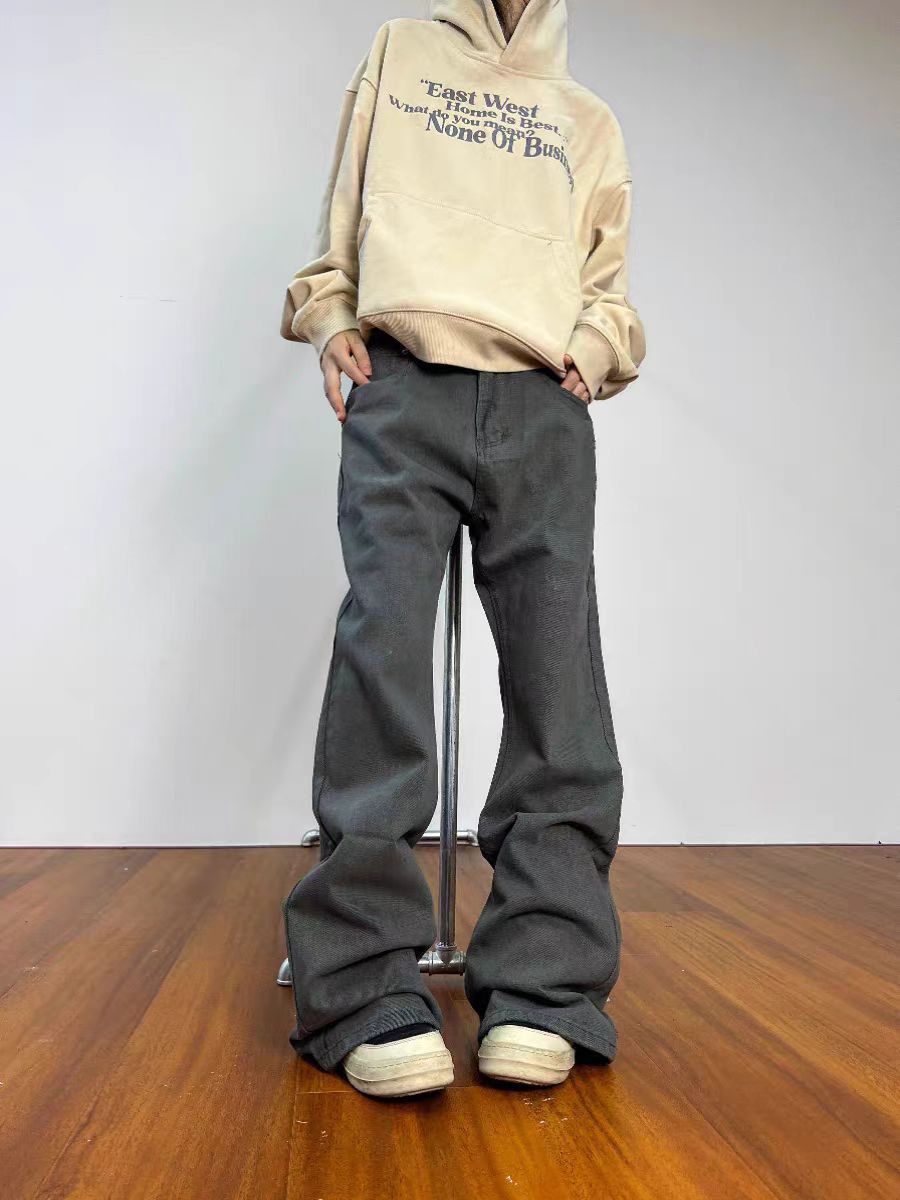 Japanese Brand × Jean Distressed black and grey flared straight baggy jeans Size US 32 / EU 48 - 2 Thumbnail