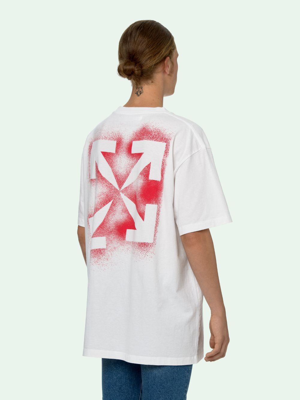 Off-White White and Red Stencil Arrows Oversized T-Shirt Size US M / EU 48-50 / 2 - 2 Thumbnail