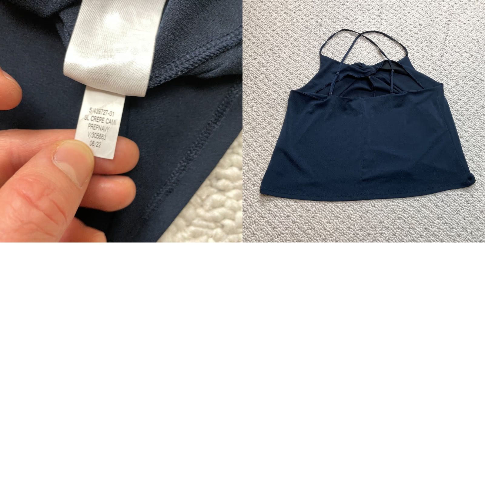 Banana Republic VINTAGE Banana Republic Camisole Tank Top Womens Large Navy Blue Polyester Cami Size L / US 10 / IT 46 - 8 Thumbnail