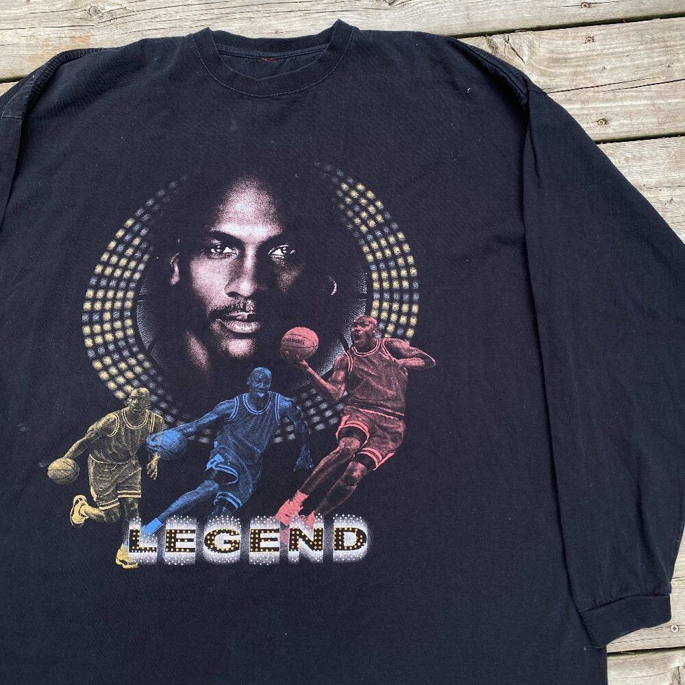 Jordan Brand × Vintage Vintage 90s Y2K Michael Jordan Legend Rap Shirt XXXL Size US XXL / EU 58 / 5 - 1 Thumbnail