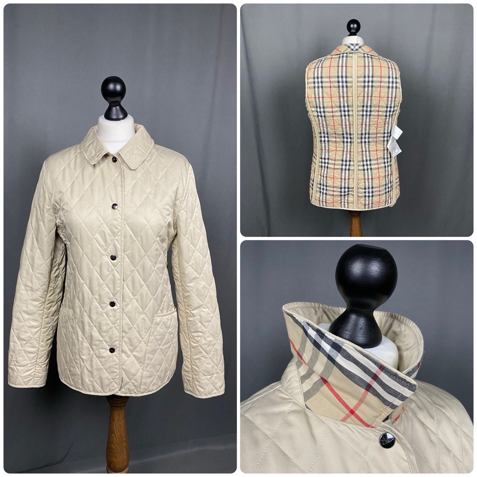 Burberry Burberry Nova Check Lining Women's Beige Quilted Jacket Size Size S / US 4 / IT 40 - 1 Thumbnail