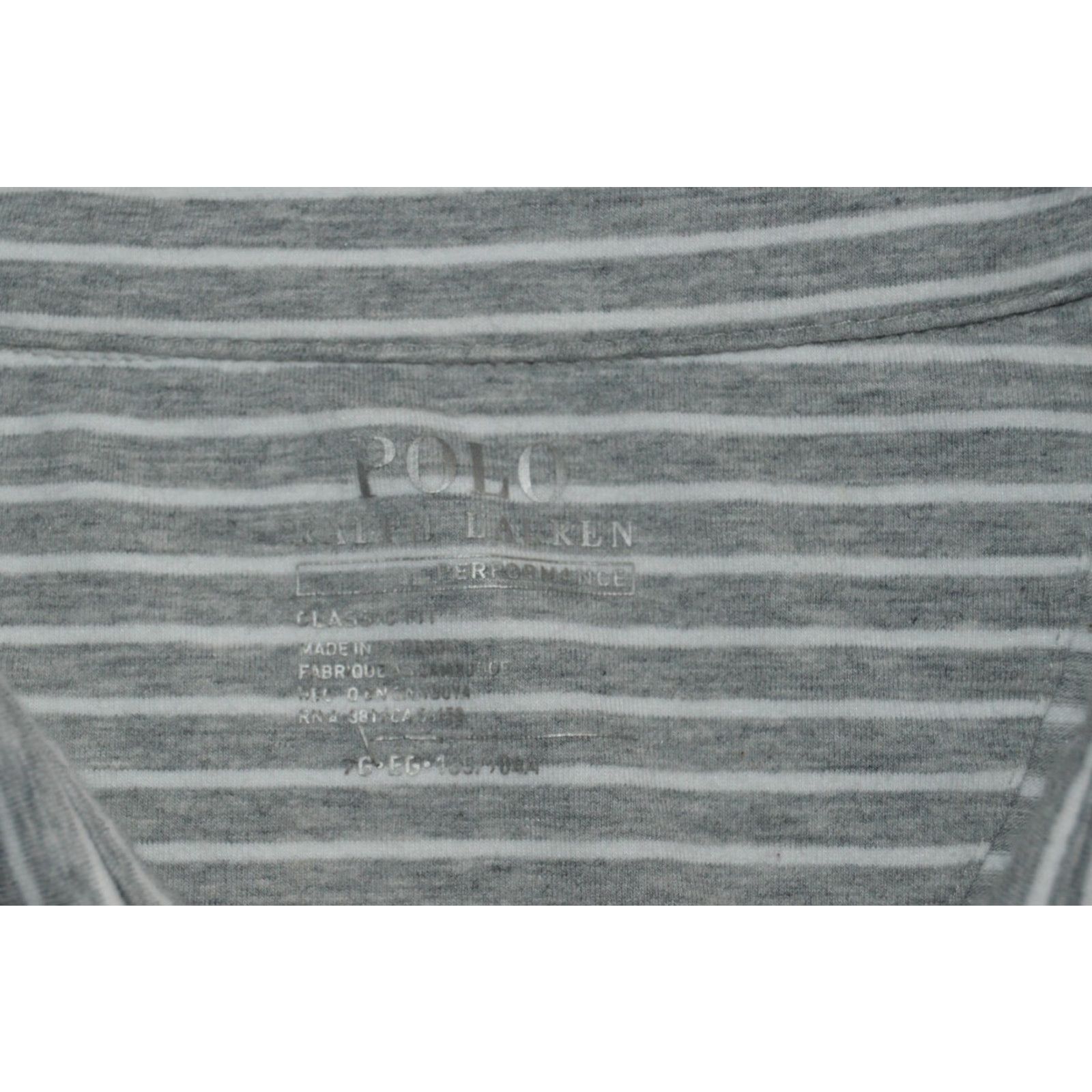 Polo Ralph Lauren Polo Ralph Lauren Polo SS Shirt Gray Stripe Cotton Blend Men's Polo Shirt SZ Gray Stripe Regular Fit All Seasons Polo Ralph Lauren Mens Polo Shirt Size US L / EU 52-54 / 3 - 4 Thumbnail