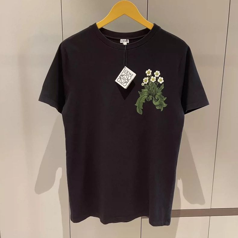 LOEWE Black floral logo fox short sleeve T-shirt
