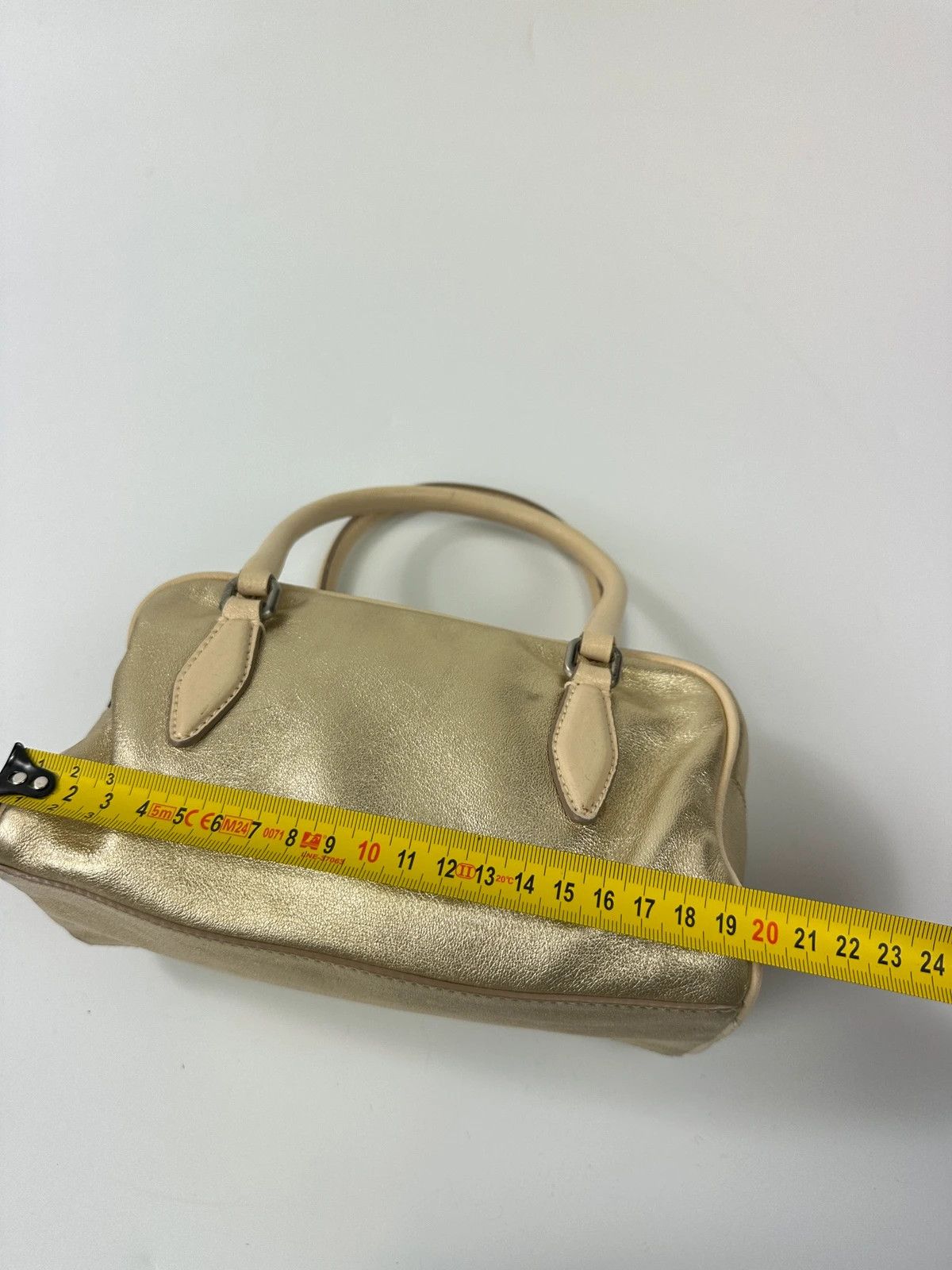 Miu Miu Miu Miu 90s Leather Gold Glitter Mini HandBag NanoSpeedy Size ONE SIZE - 18 Thumbnail