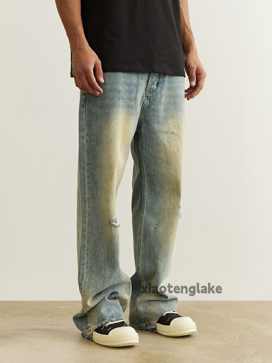 washed faded rusty damaged hiphop grunge jeans