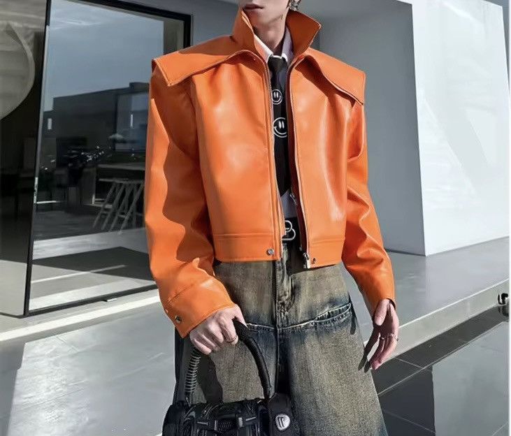 Other Designer Oversized PU Leather Zipper Streetwear Jacket Size US M / EU 48-50 / 2 - 6 Thumbnail