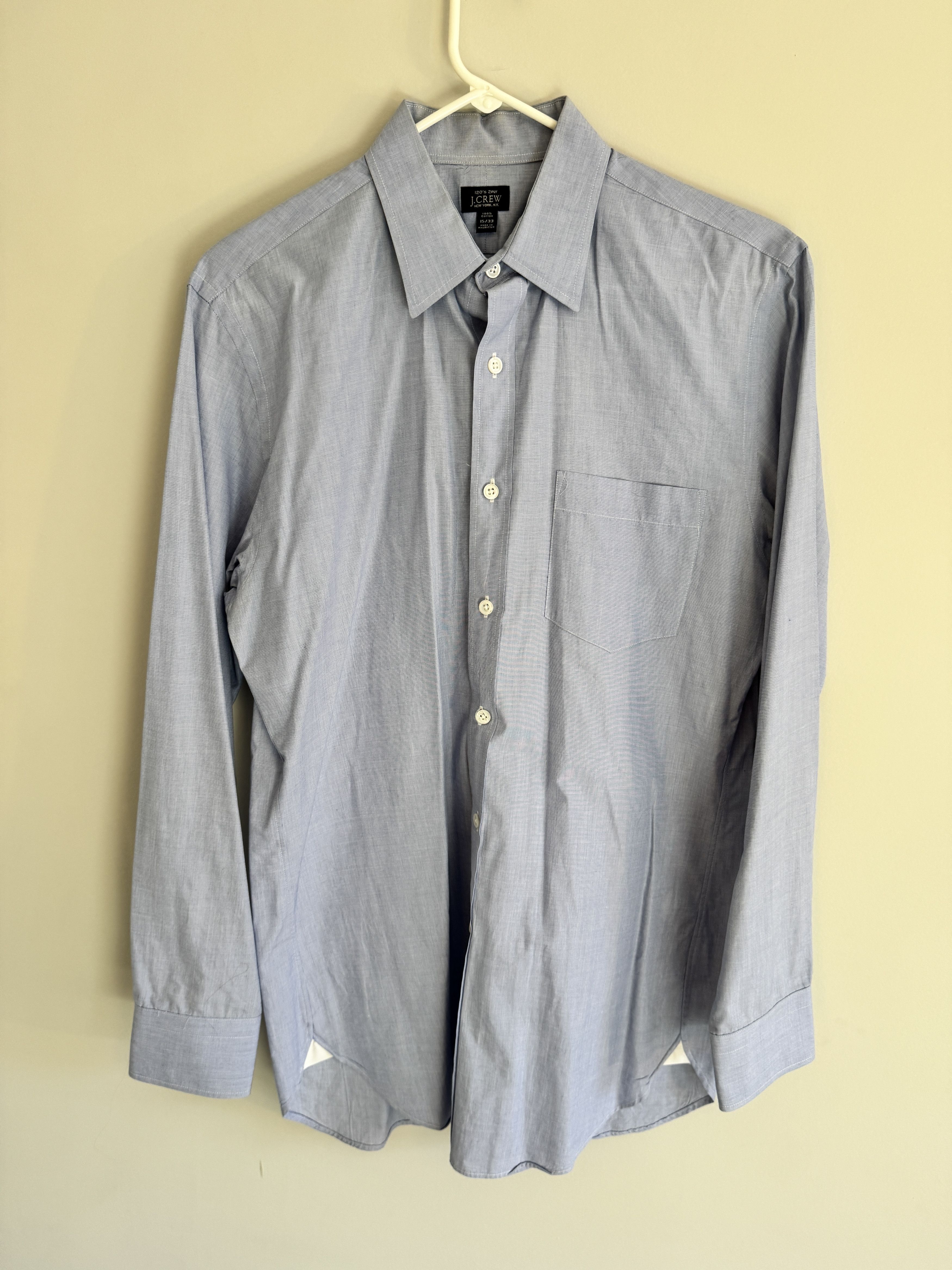 J.Crew End on End Shirting 15/33 Size US M / EU 48-50 / 2 - 1 Thumbnail