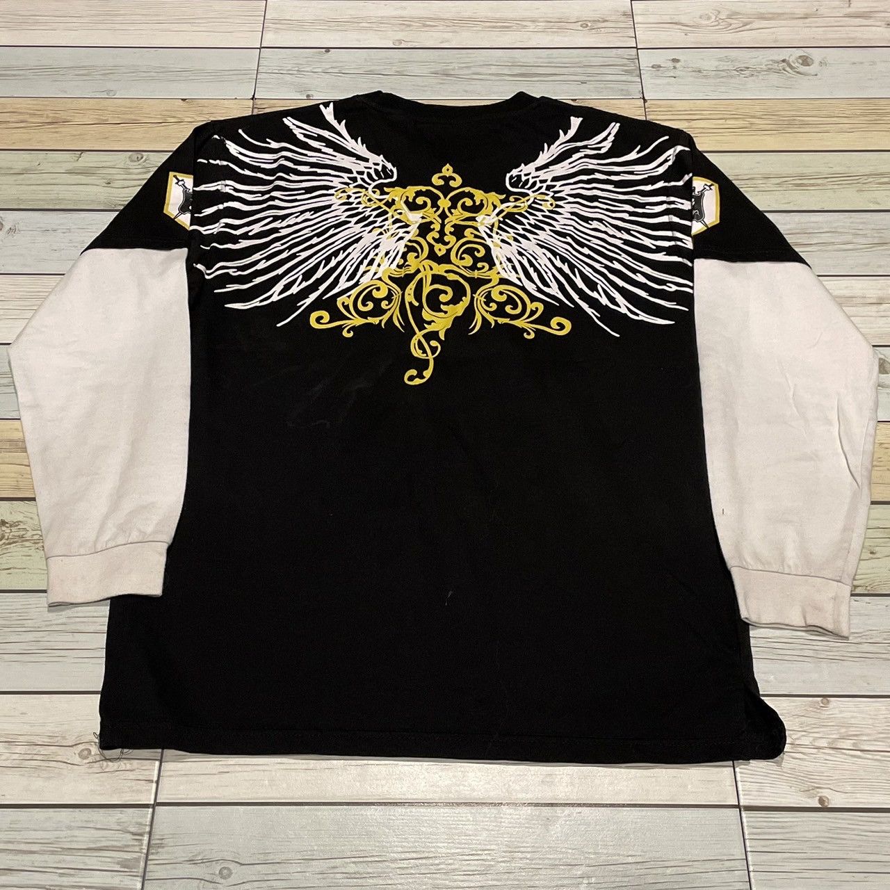 Affliction × Ed Hardy × Tapout Rare Wings Cross Longsleeve Y2K Affliction Style Size US M / EU 48-50 / 2 - 3 Thumbnail