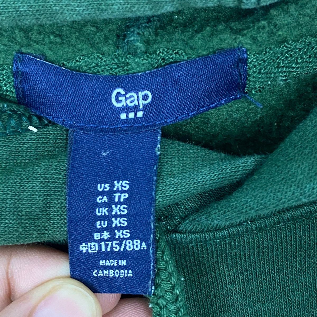 Vintage Vintage GAP Hoodie Sweater Big Logo Green Pullover Size XS Size US XS / EU 42 / 0 - 5 Thumbnail