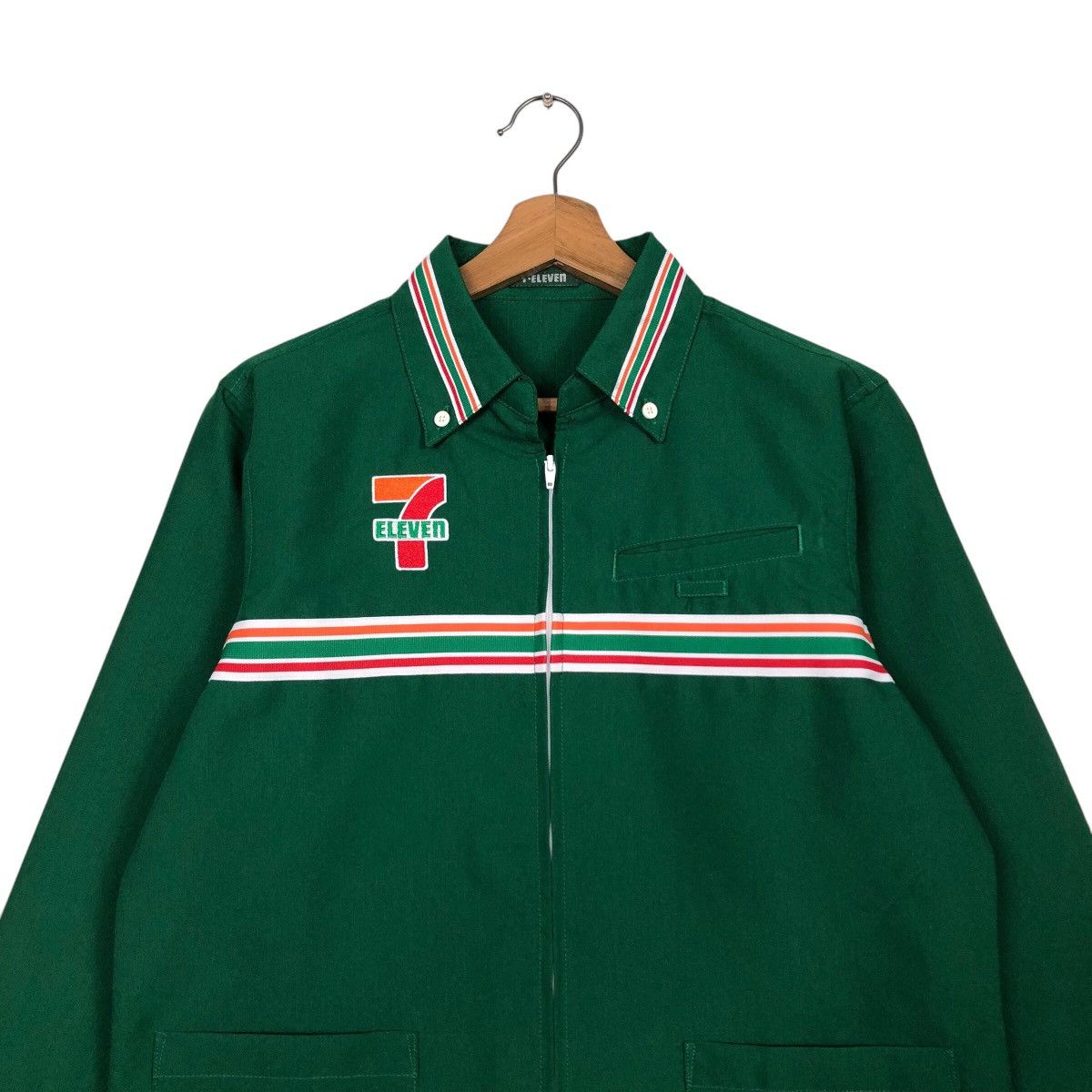 Japanese Brand 📌Vintage Worker Zipper Light Jacket 7-Eleven Japan Big Logo Size US M / EU 48-50 / 2 - 4 Thumbnail