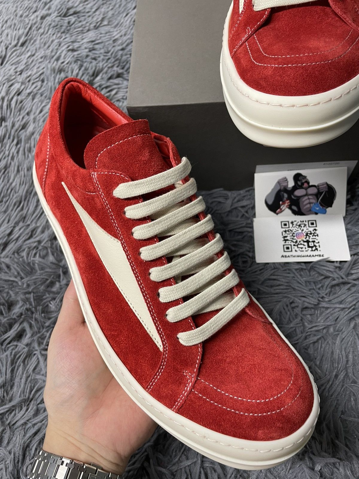 Rick Owens Rick Owens Vintage Sneaks Suede Carnelian Milk Size US 14 / EU 47 - 6 Thumbnail